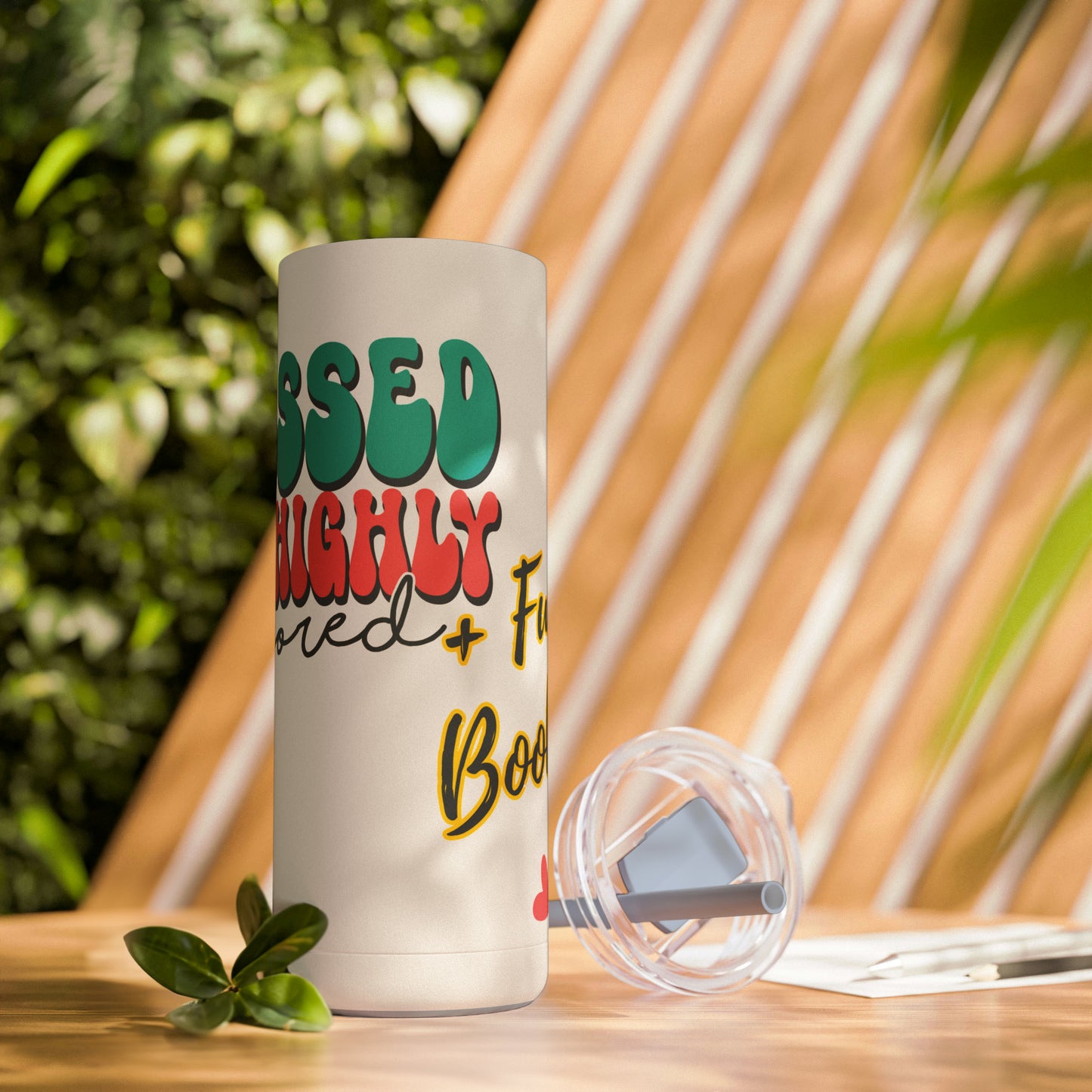 Blessed and Highly Favoured - Maars Maker Skinny Matte Tumbler, 20oz