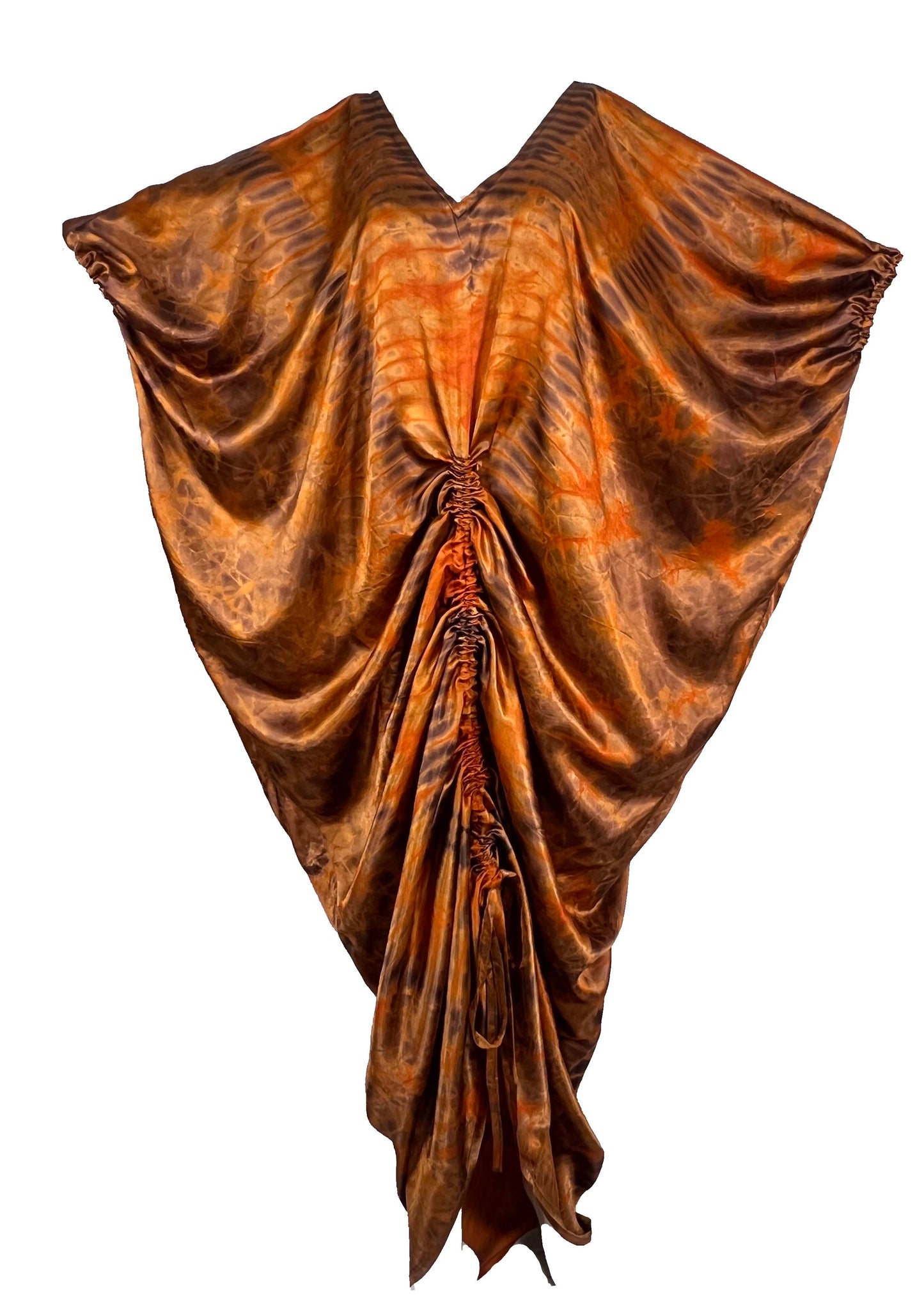 ADANNA African Print Adire Silk Kaftan Evening Gown/maxi Dress