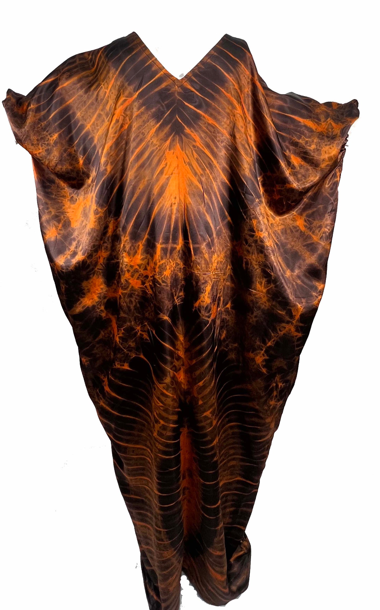 ADANNA African Print Adire Silk Kaftan Evening Gown/maxi Dress
