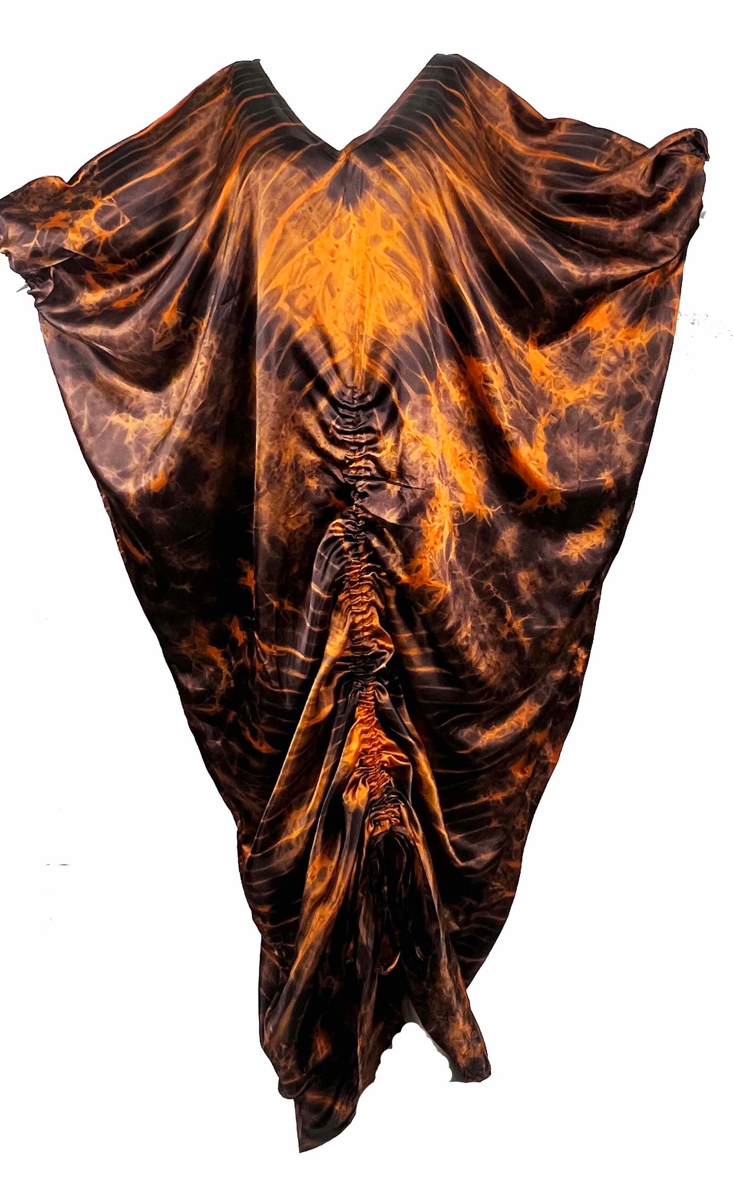 ADANNA African Print Adire Silk Kaftan Evening Gown/maxi Dress