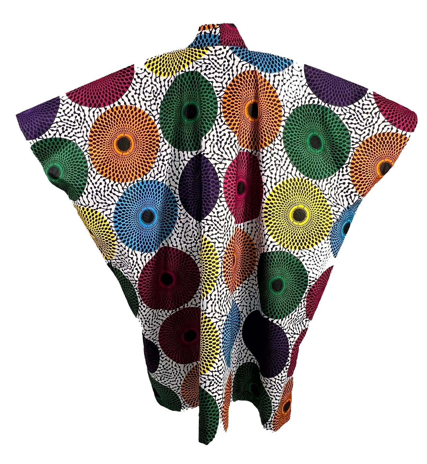 ADAUGO African Print Ankara 100% Cotton Oversize duster Kimono with pockets and scarf - Knee Length
