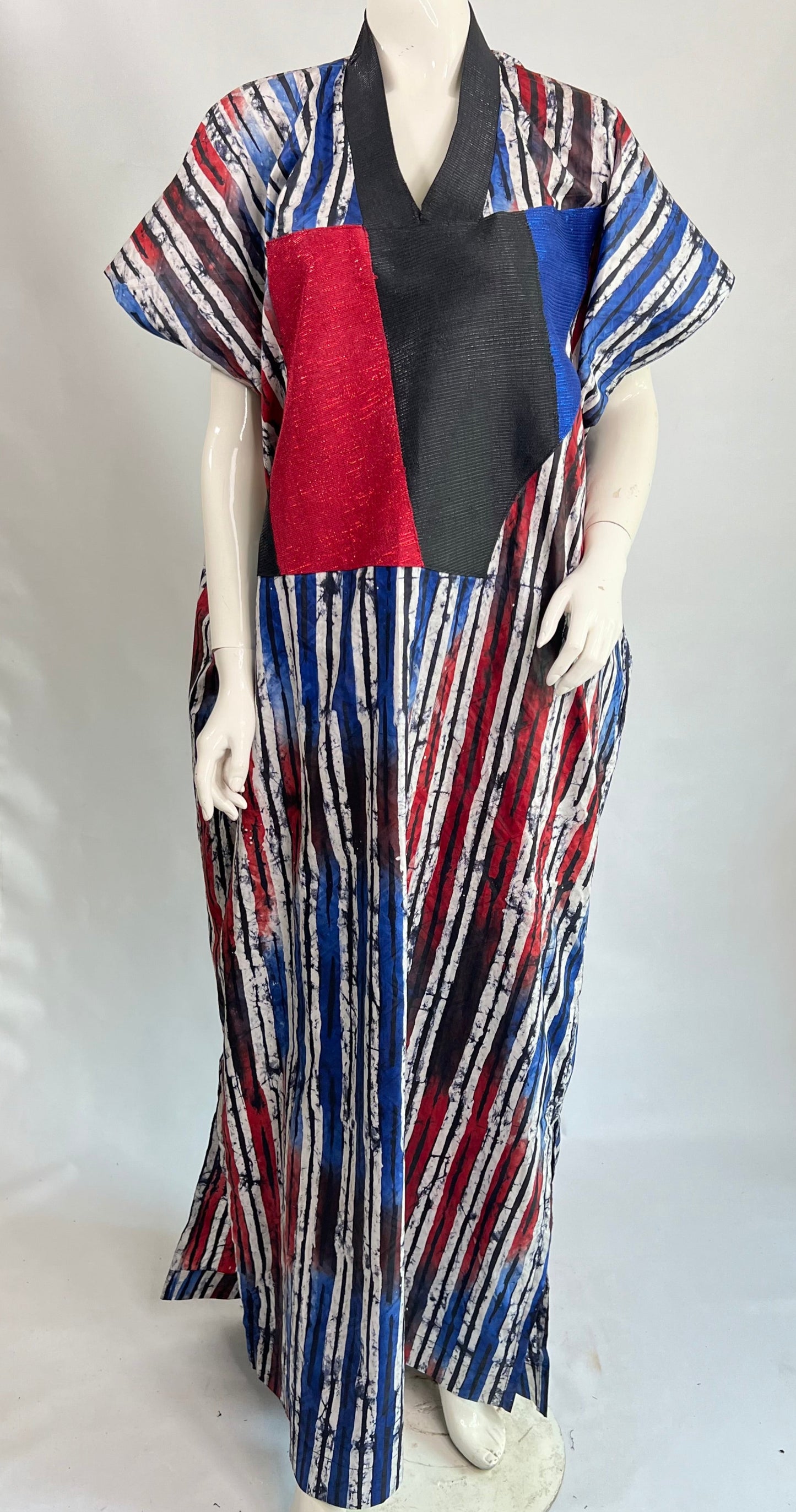 Eezzy Batik Brocade Multicolour Kaftan Maxi Dress - 100