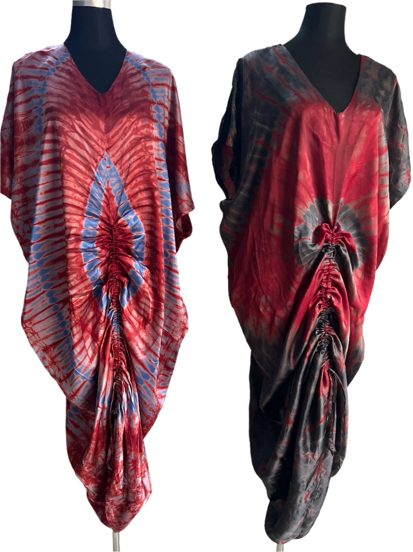 African Print Adire Silk Tie-up Evening Gown/maxi Dress - 056