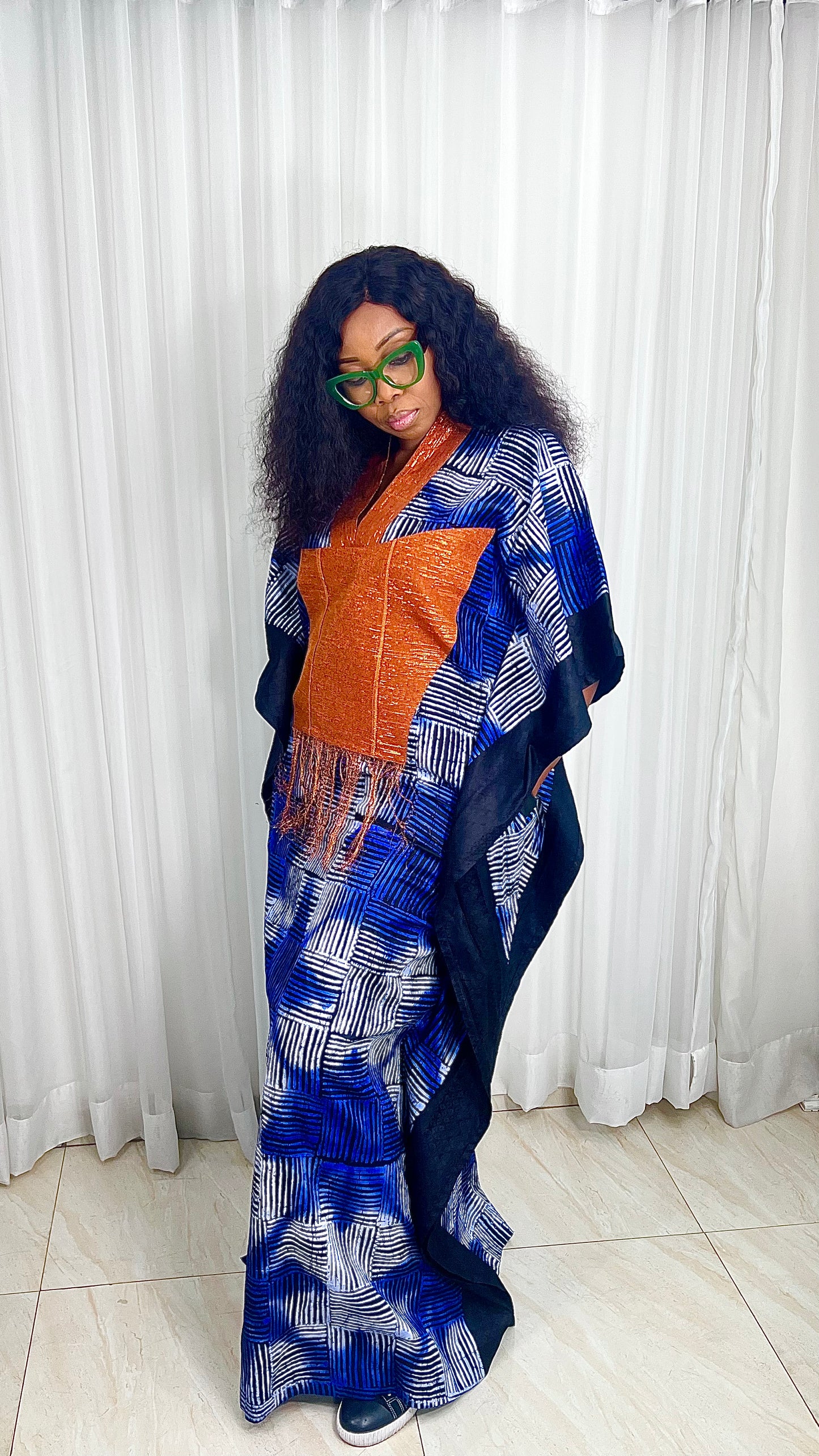 Eezzy Batik Cotton Kaftan Maxi Dress - 063