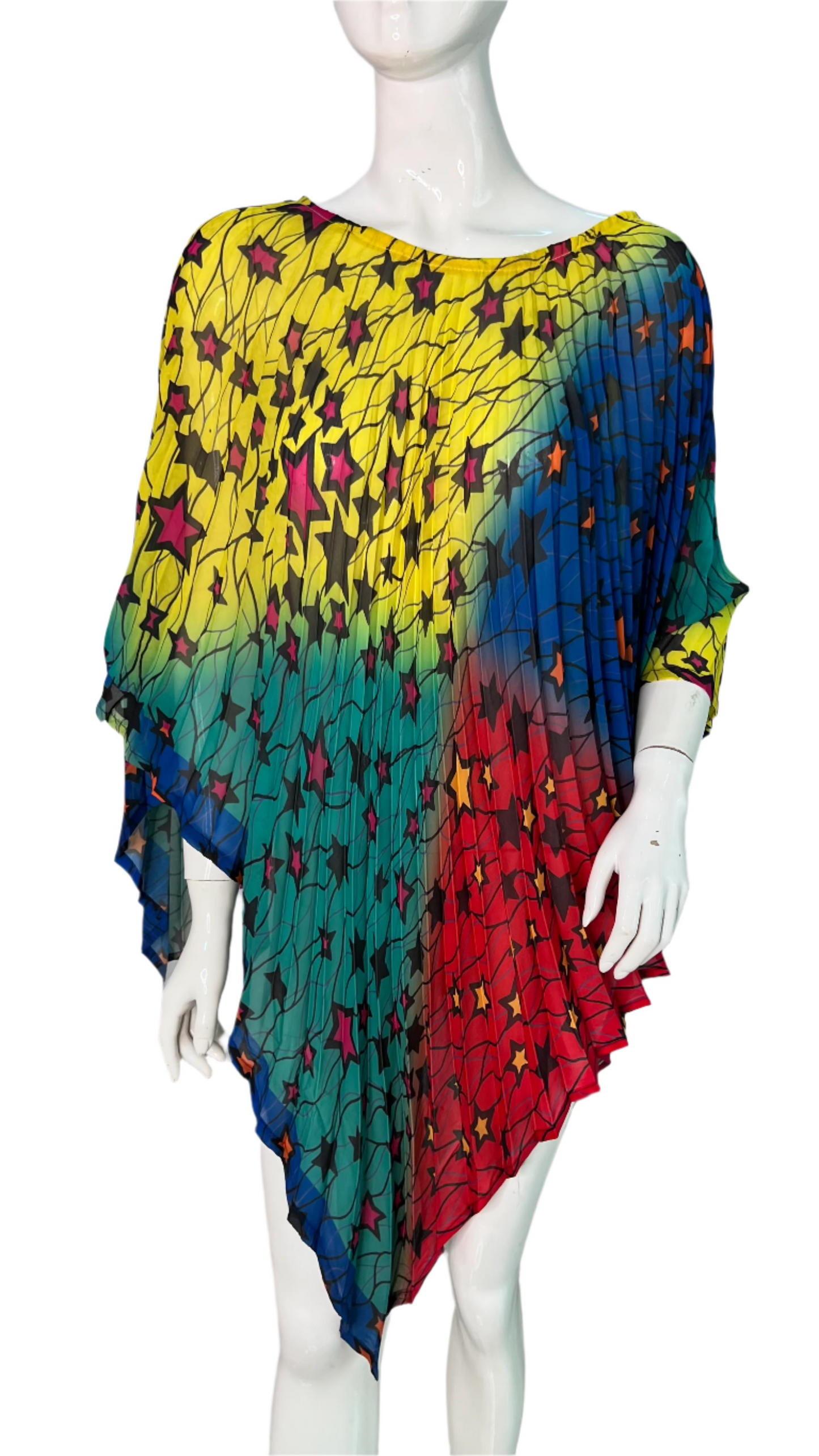 Pleated Ankara Chiffon Top - 067