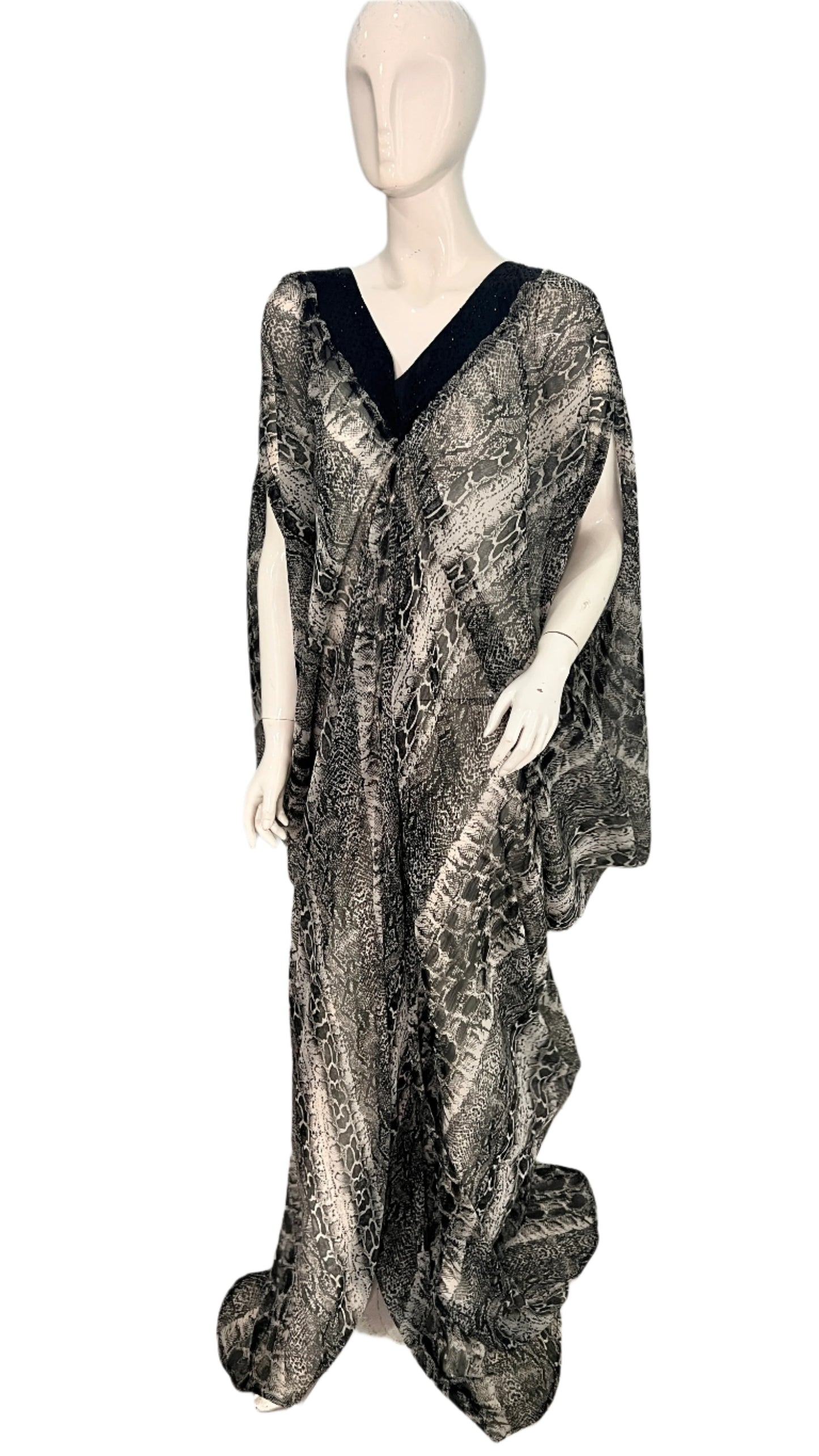 Silk Kaftan Evening Gown/maxi Dress - 064
