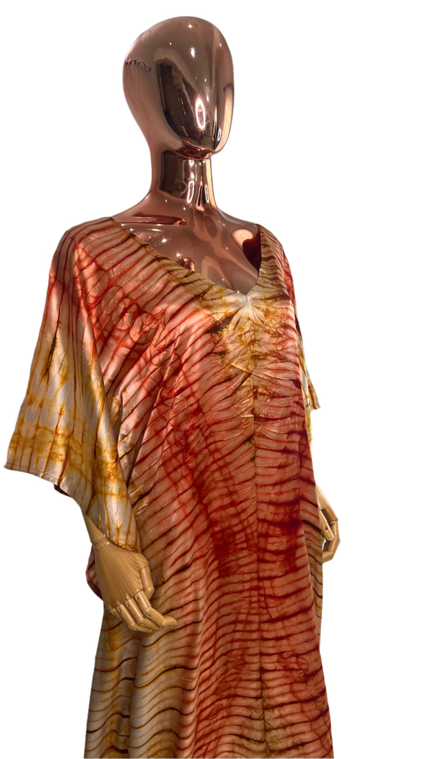 African Print Adire Silk Kaftan Evening Gown/maxi Dress
