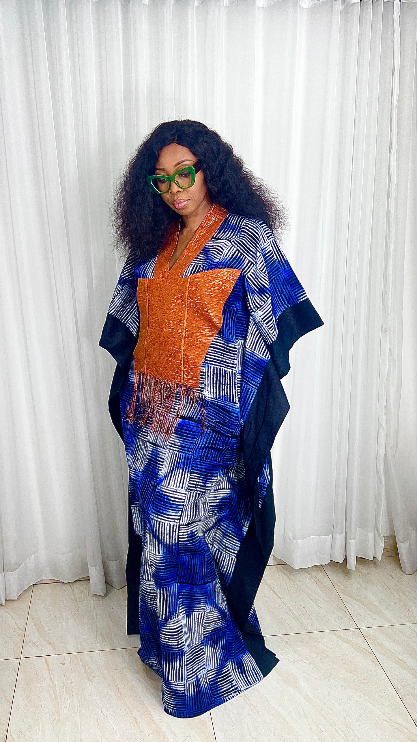 Eezzy Batik Cotton Kaftan Maxi Dress - 063