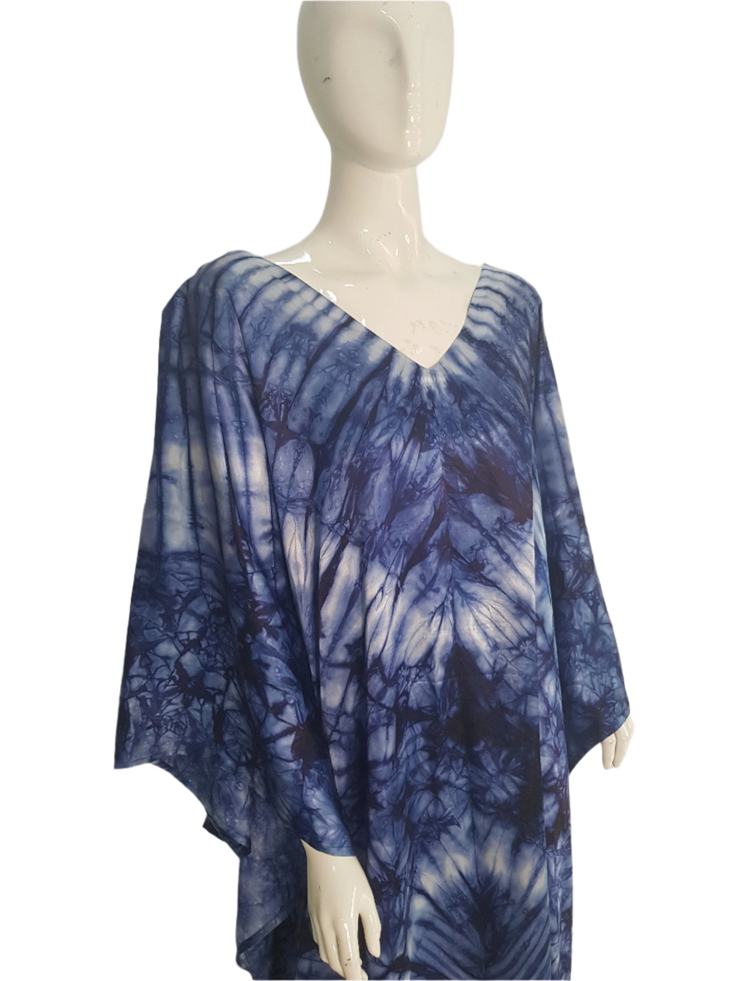 African Print Adire Silk Kaftan Evening Gown/maxi Dress