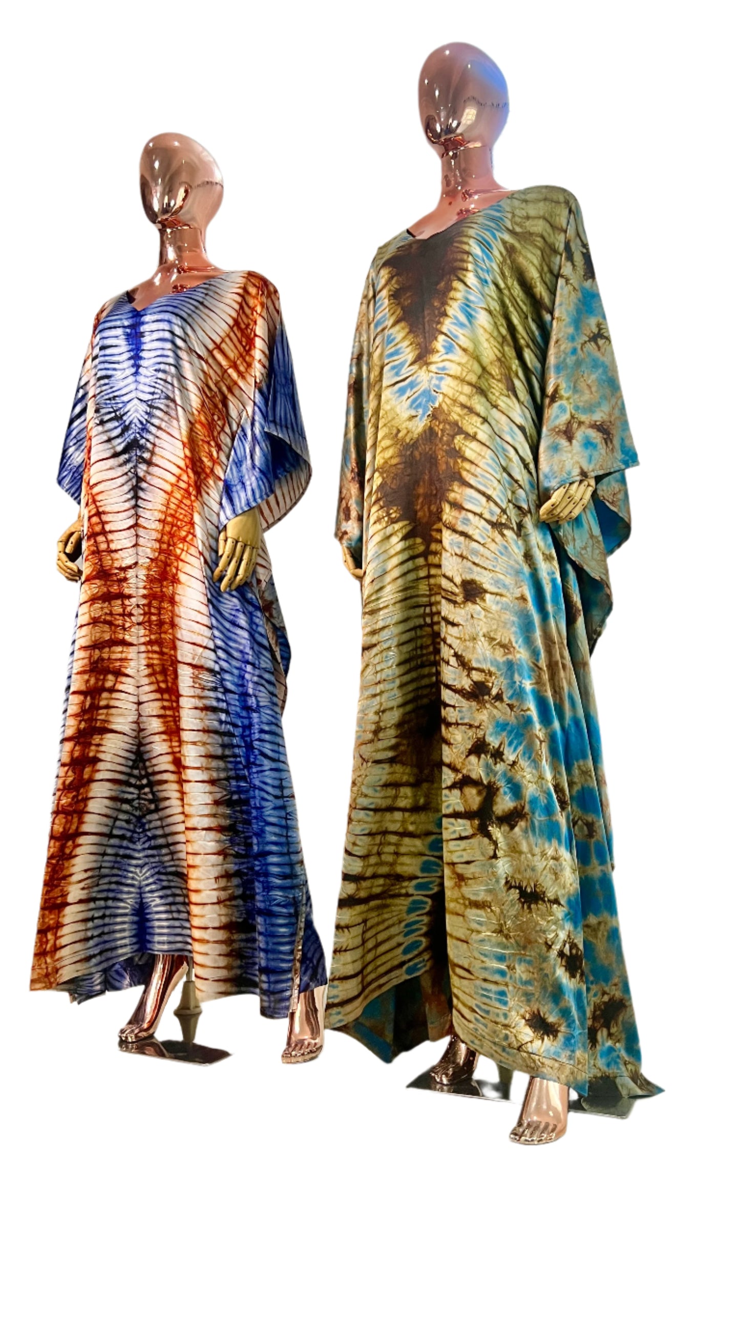 African Print Adire Silk Kaftan Evening Gown/maxi Dress