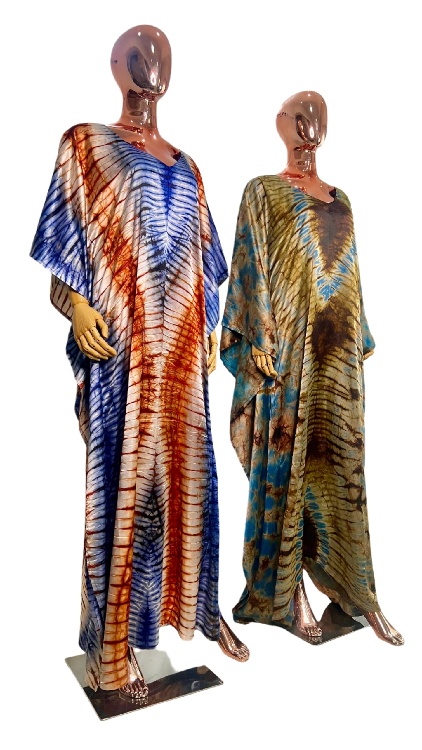 African Print Adire Silk Kaftan Evening Gown/maxi Dress