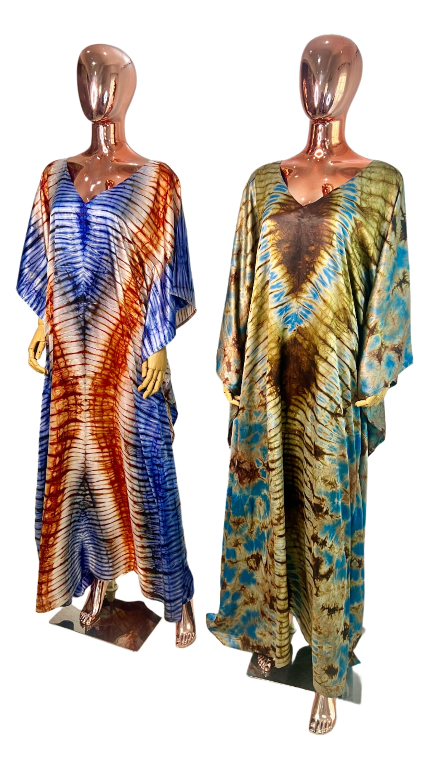 African Print Adire Silk Kaftan Evening Gown/maxi Dress