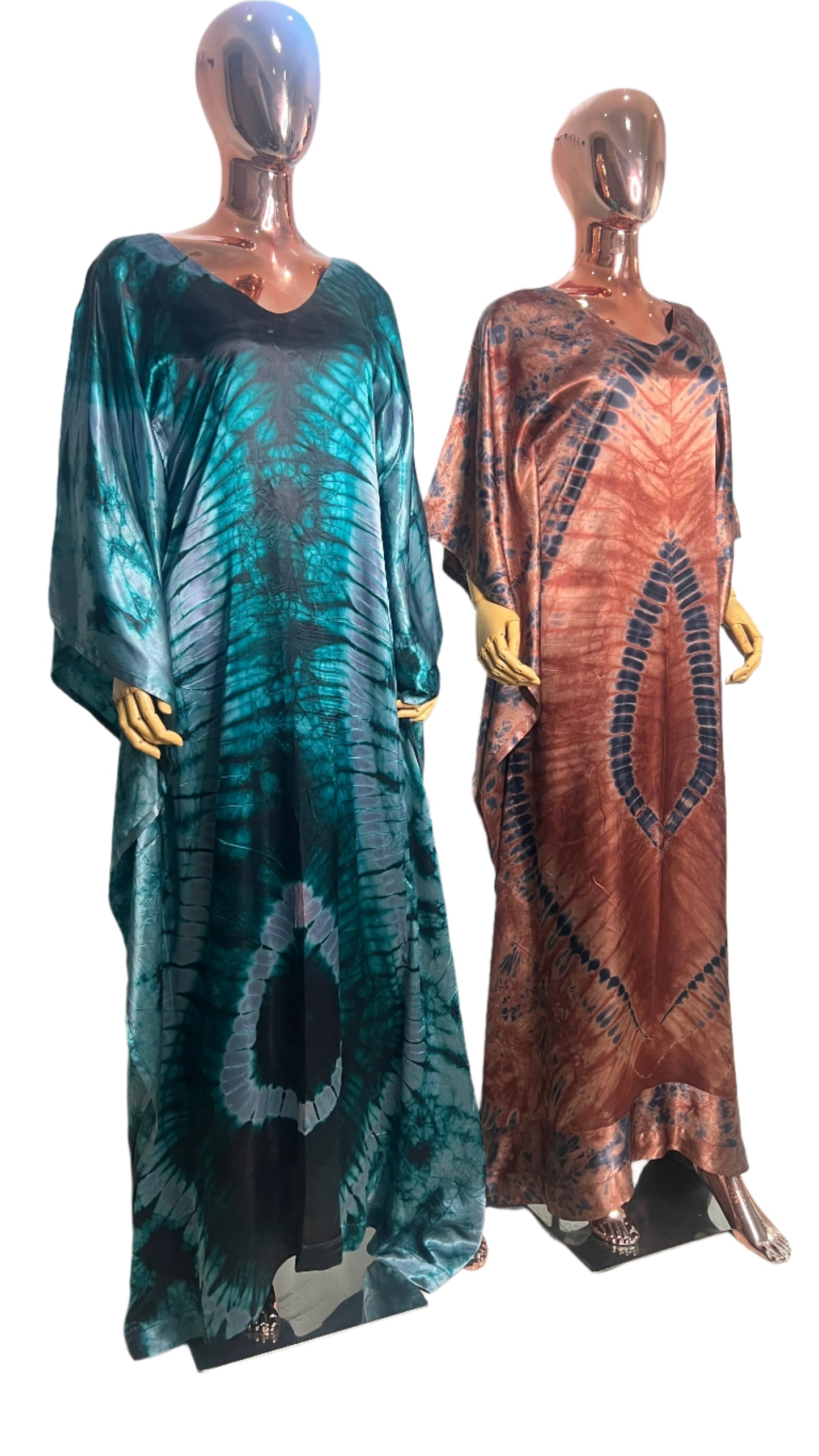 African Print Adire Silk Kaftan Evening Gown/maxi Dress