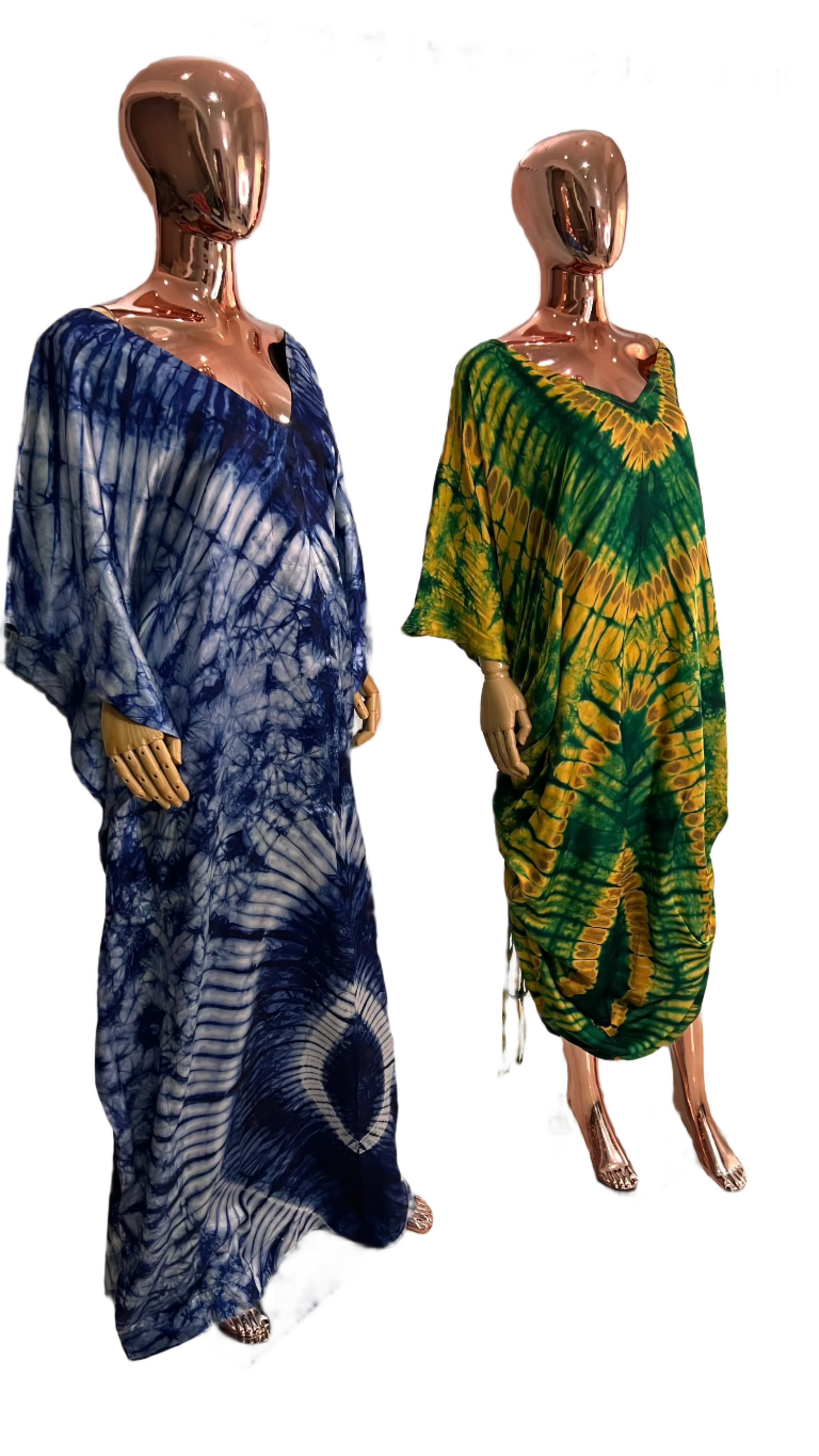 African Print Adire Silk Kaftan Evening Gown/maxi Dress