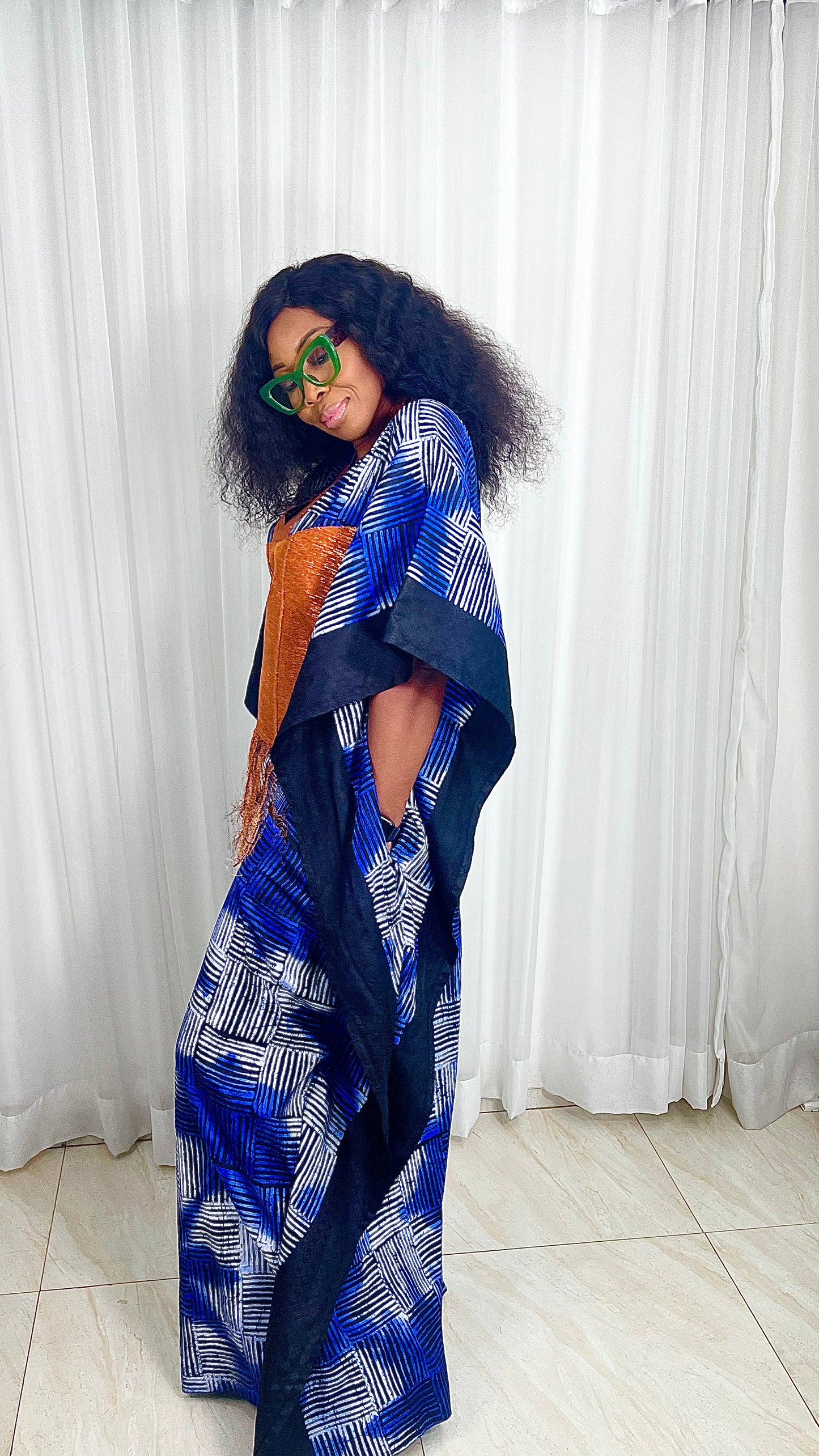 Eezzy Batik Cotton Kaftan Maxi Dress - 063