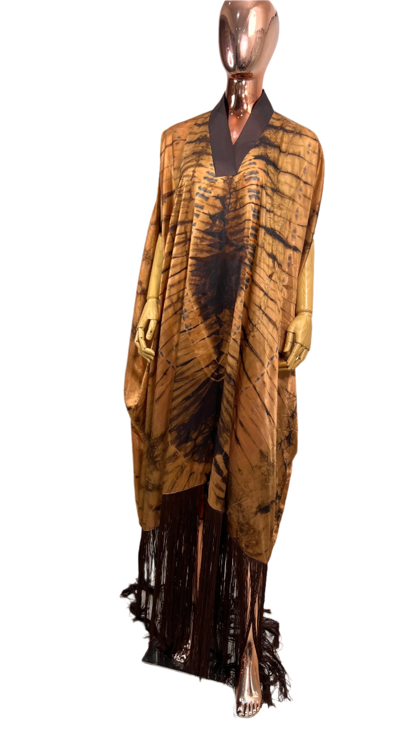 Adire/Tye Dye silk kaftan/BouBou/Caftan Shirt dress Summer/Beach wear Evening wear maxi/gown