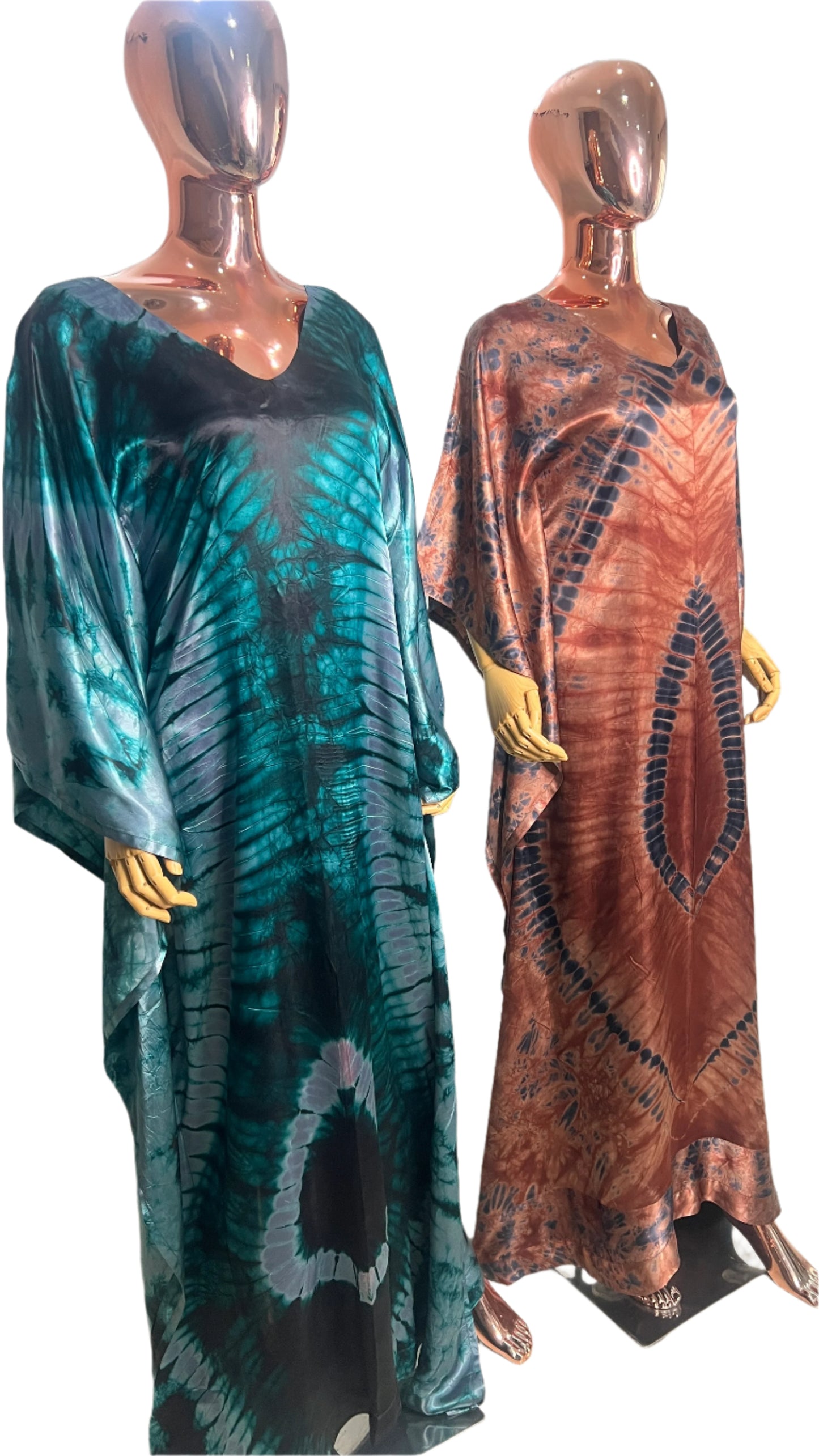 African Print Adire Silk Kaftan Evening Gown/maxi Dress