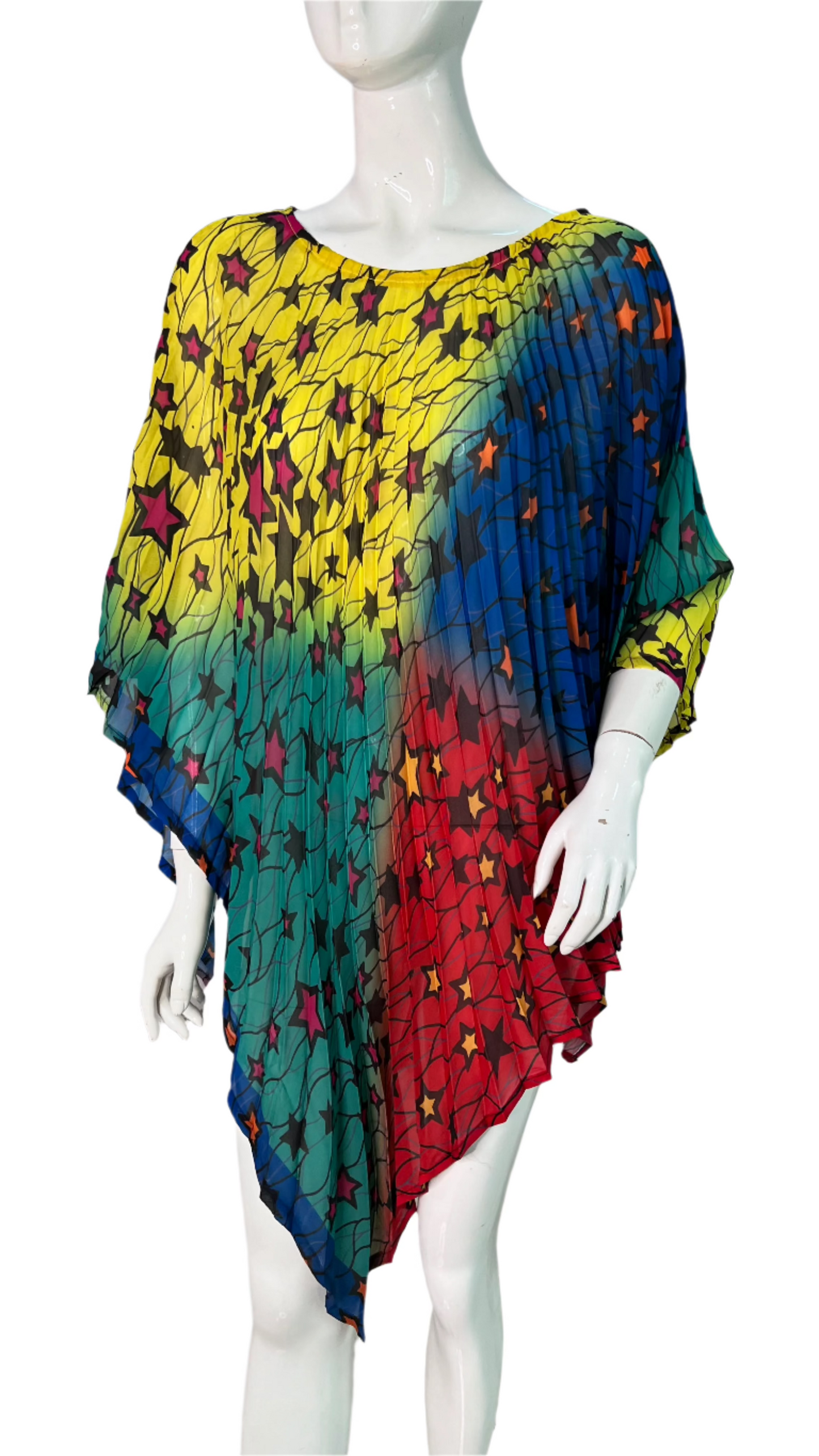Pleated Ankara Chiffon Top - 067