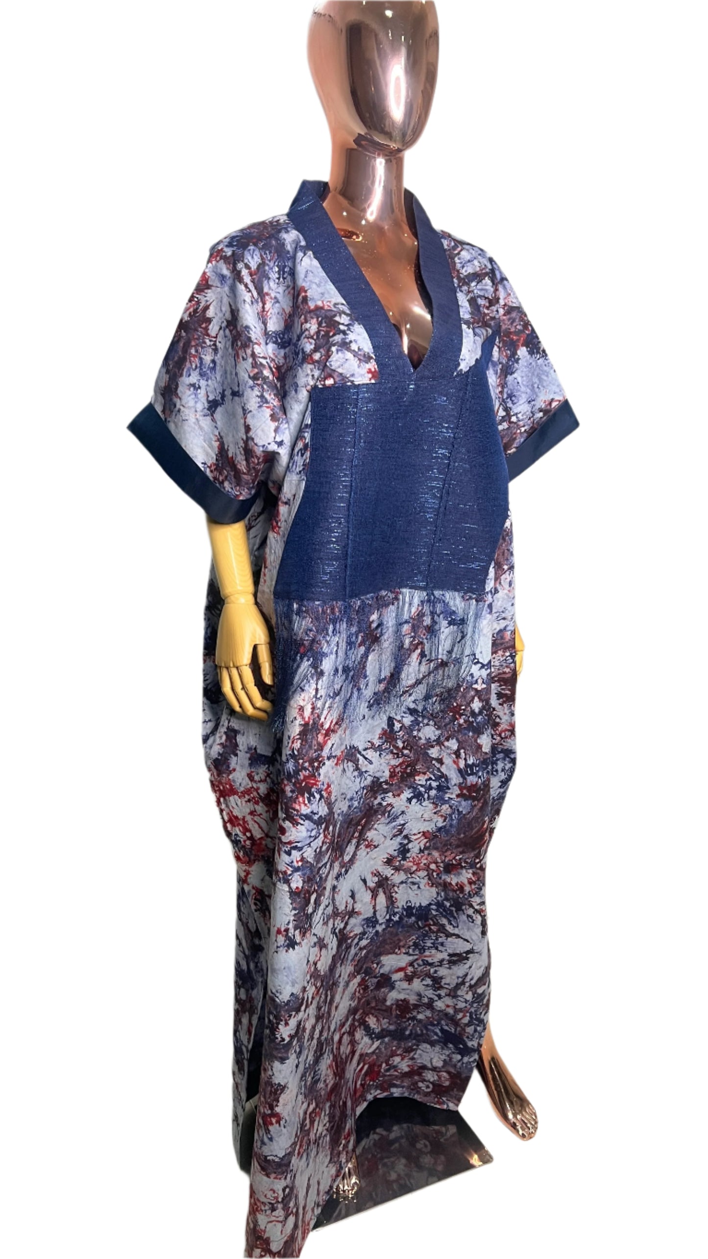 Eezzy Adire Batik Cotton Kaftan Maxi Dress - 004