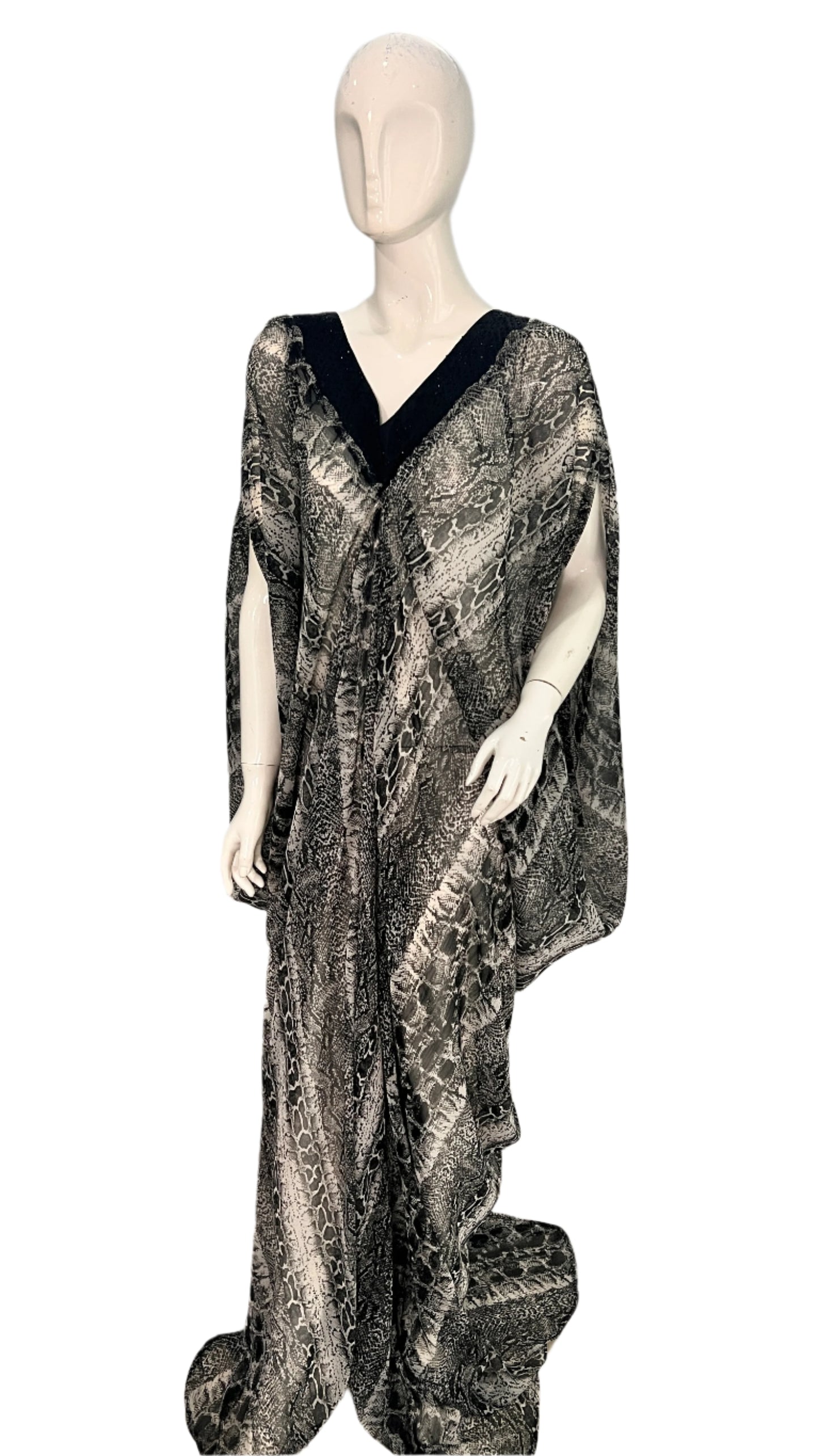 Silk Kaftan Evening Gown/maxi Dress - 064