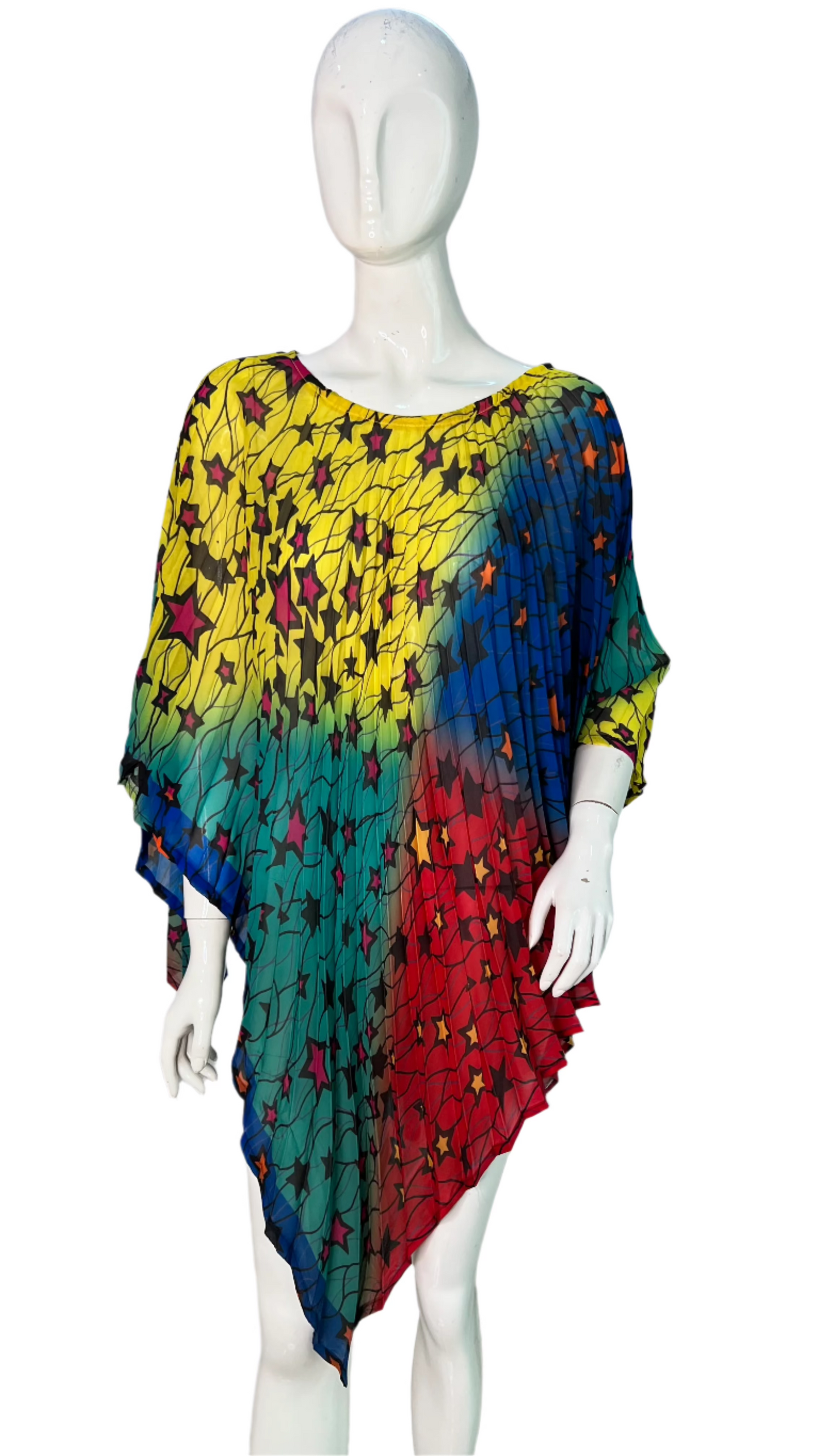 Pleated Ankara Chiffon Top - 067