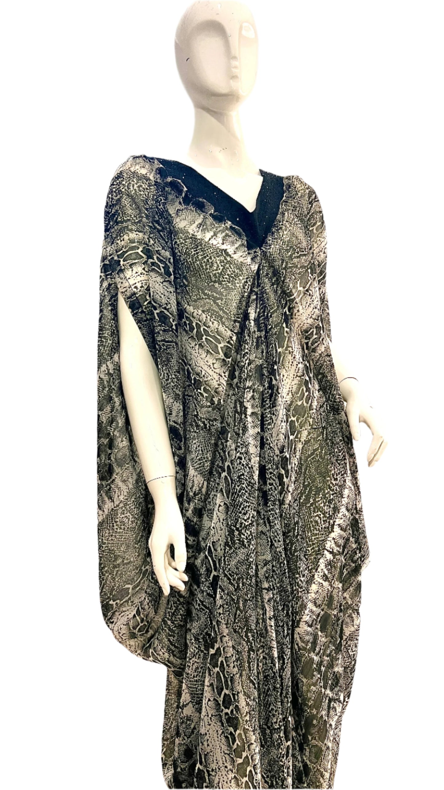 Silk Kaftan Evening Gown/maxi Dress - 064