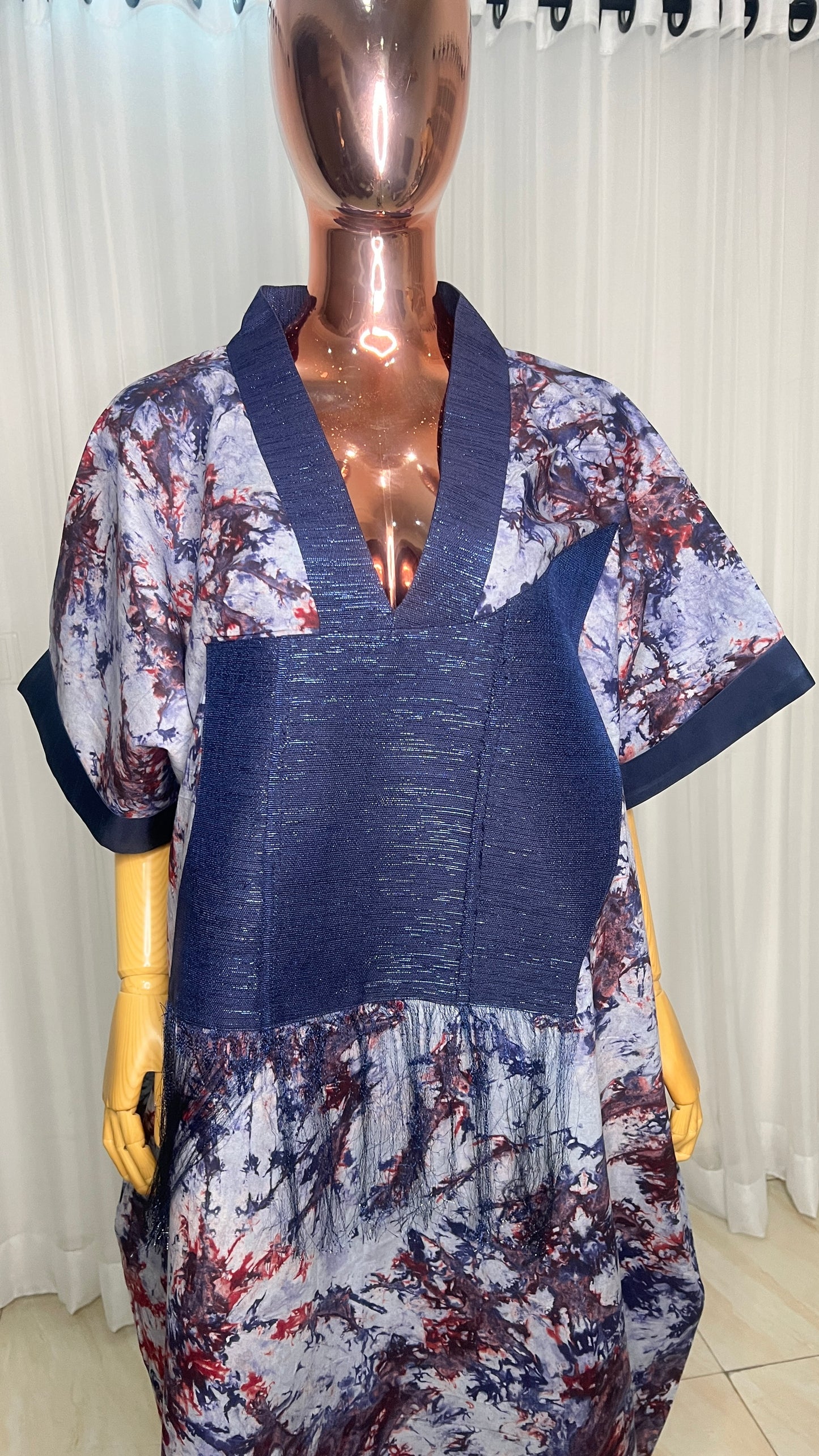 Eezzy Adire Batik Cotton Kaftan Maxi Dress - 004