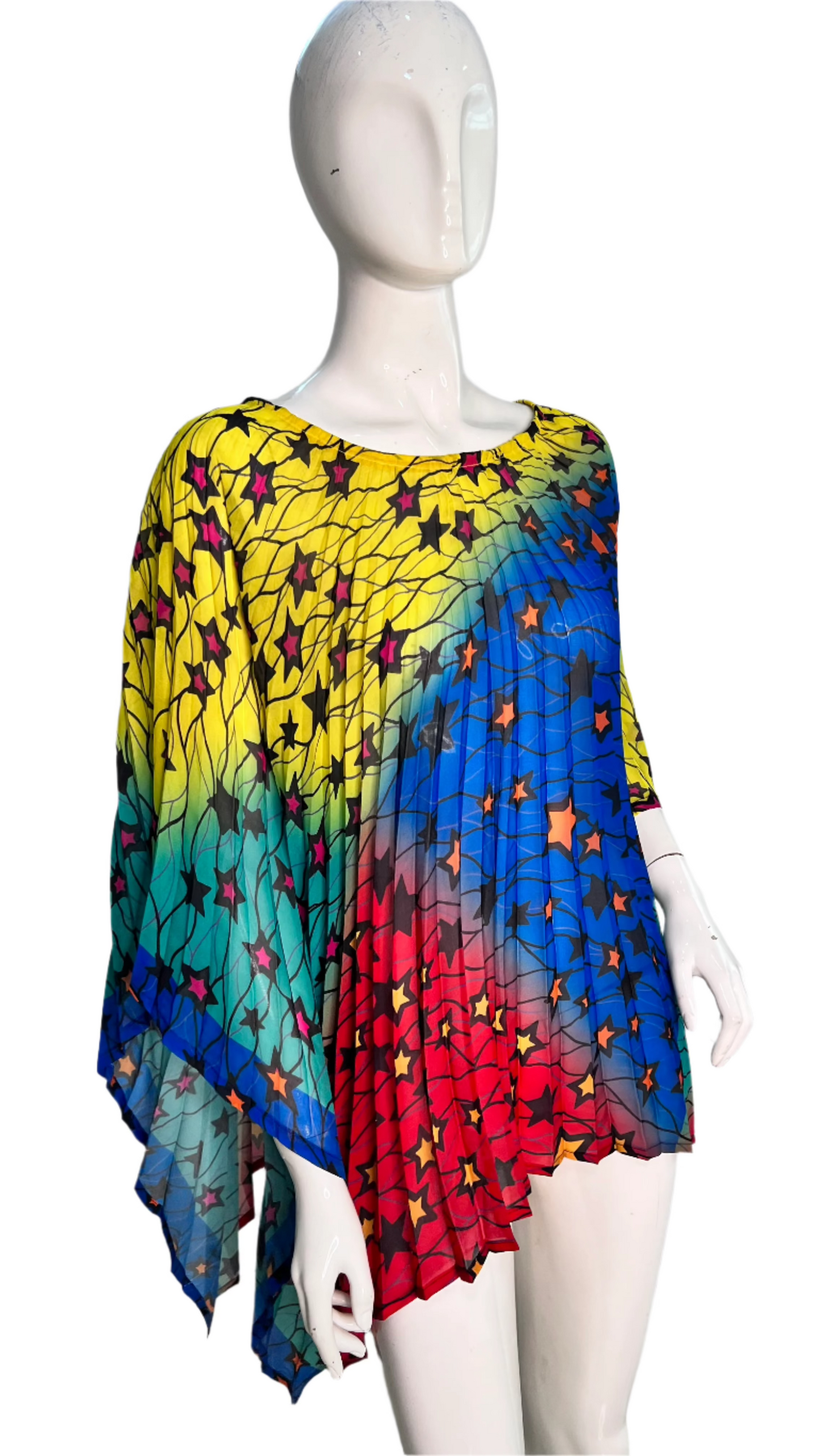 Pleated Ankara Chiffon Top - 067