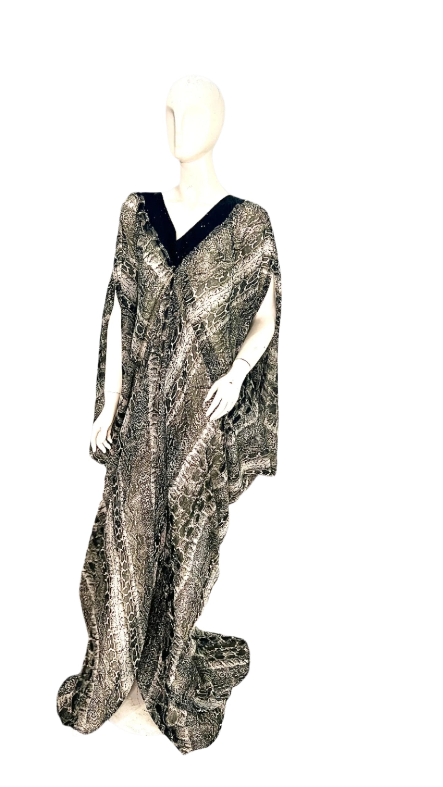Silk Kaftan Evening Gown/maxi Dress - 064