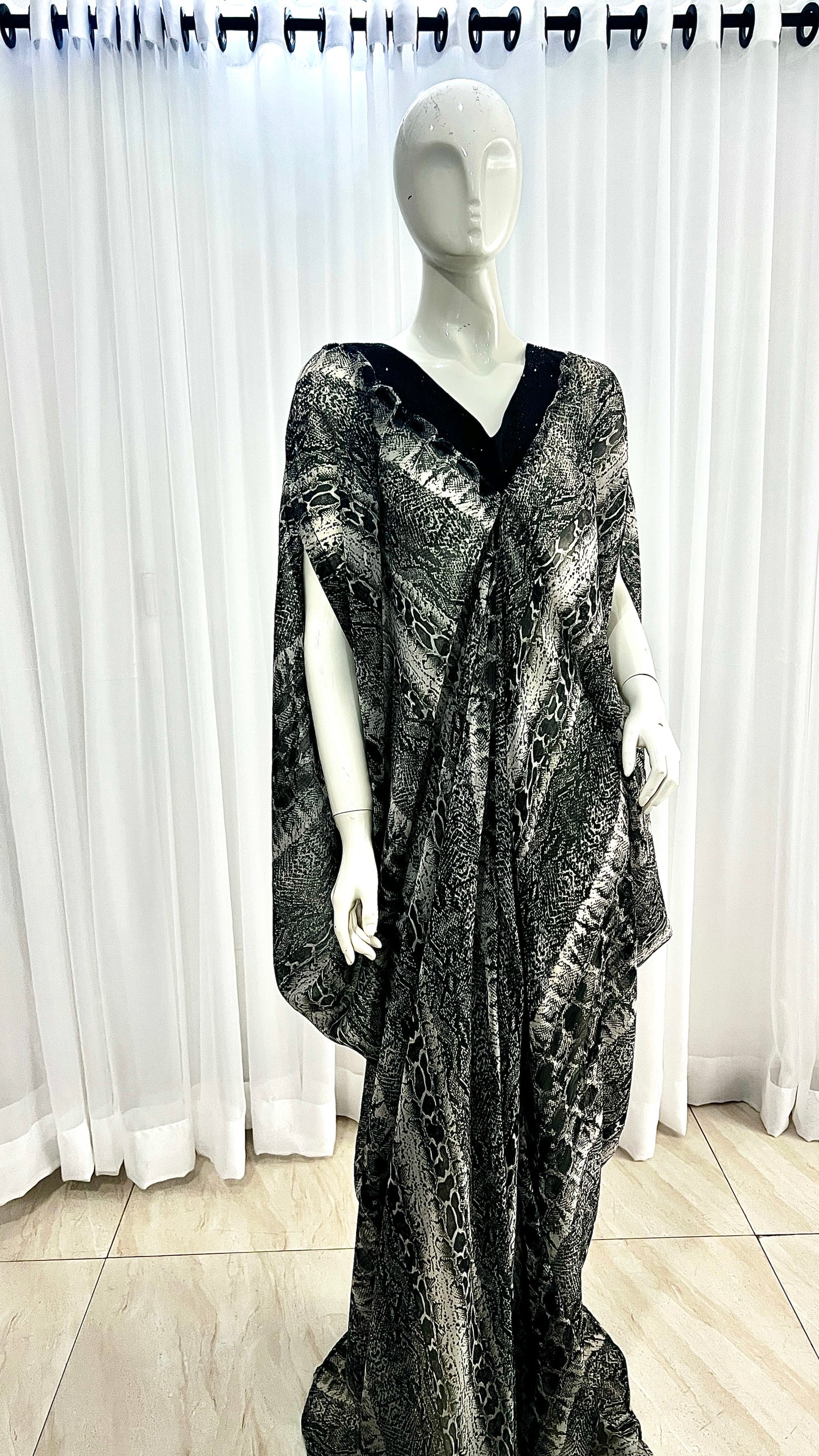 Silk Kaftan Evening Gown/maxi Dress - 064