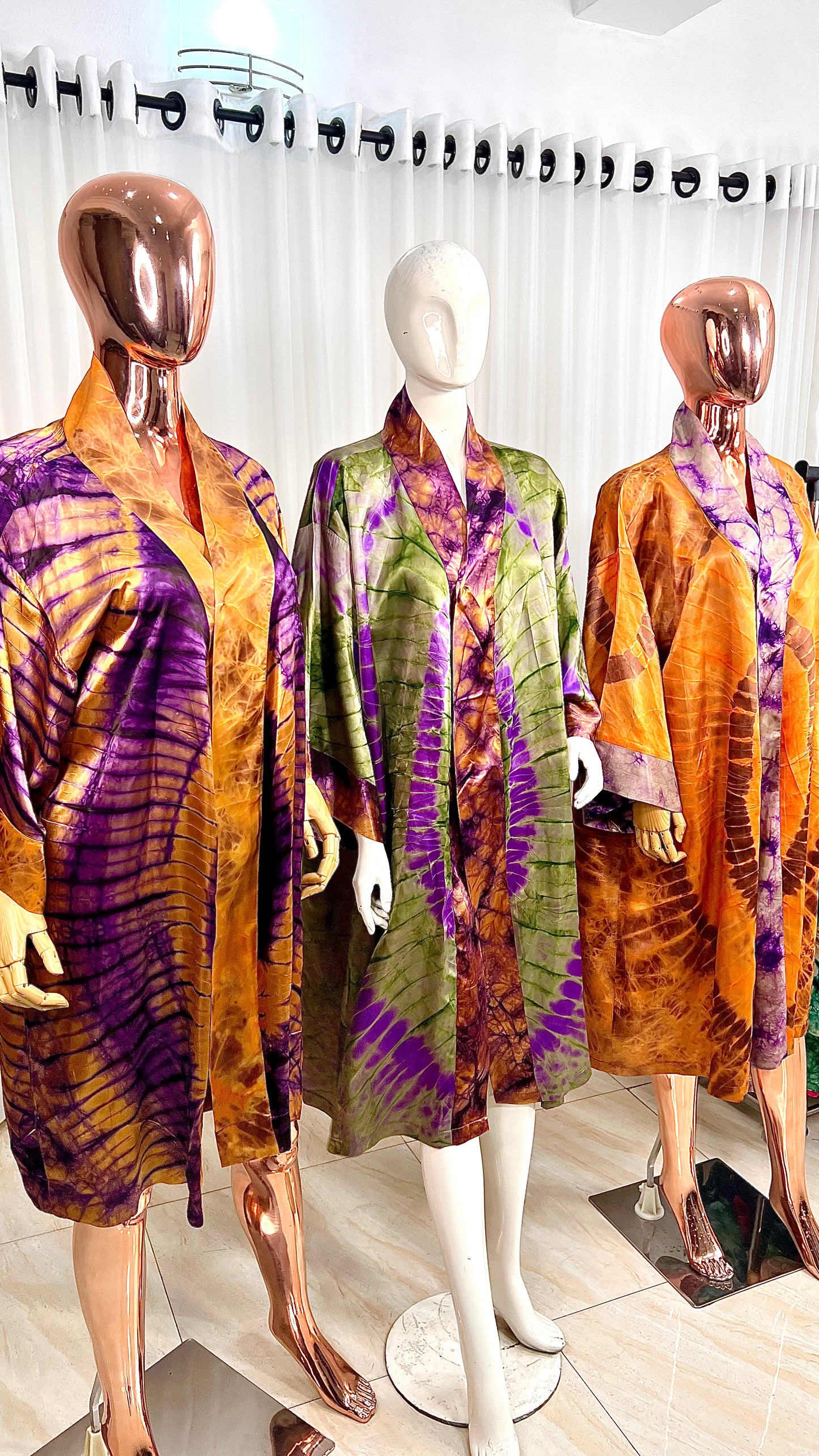 Contrast Kimono - Adire Silk - 029 - Custom Order