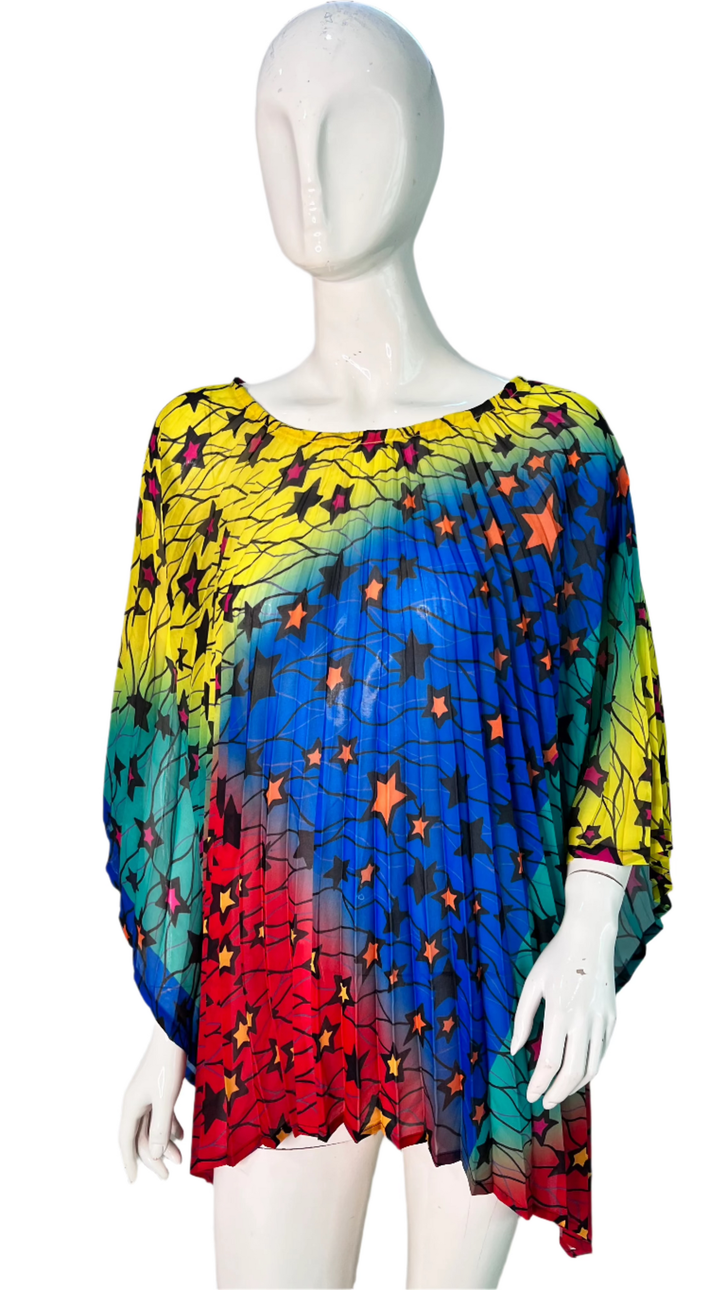 Pleated Ankara Chiffon Top - 067