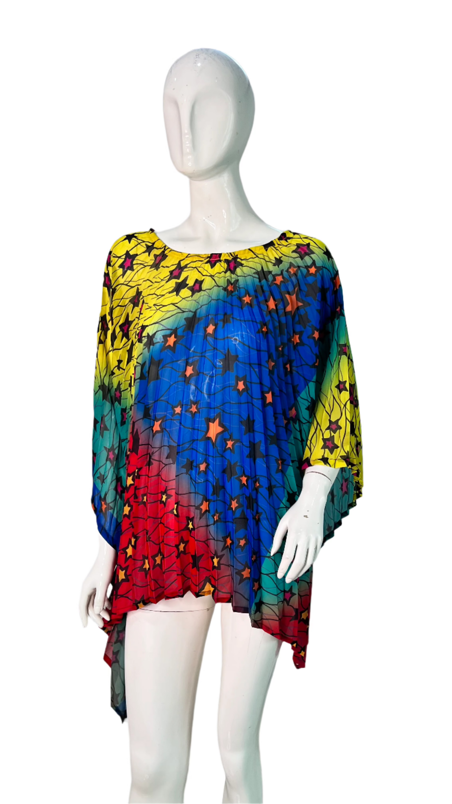 Pleated Ankara Chiffon Top - 067