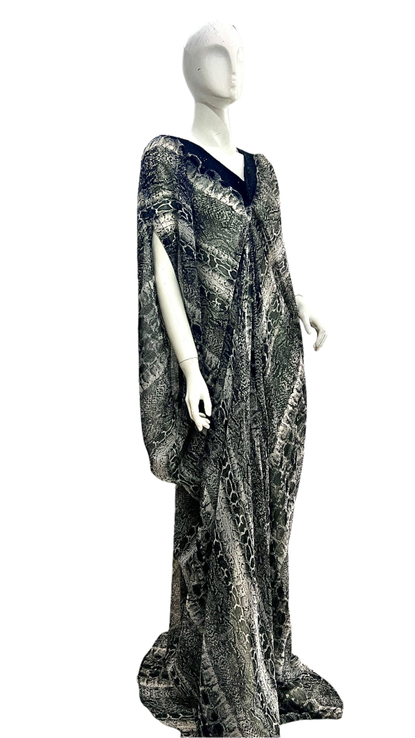 Silk Kaftan Evening Gown/maxi Dress - 064