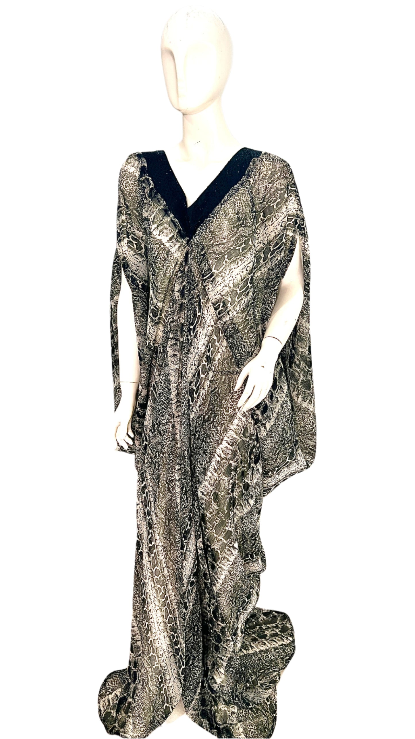 Silk Kaftan Evening Gown/maxi Dress - 064