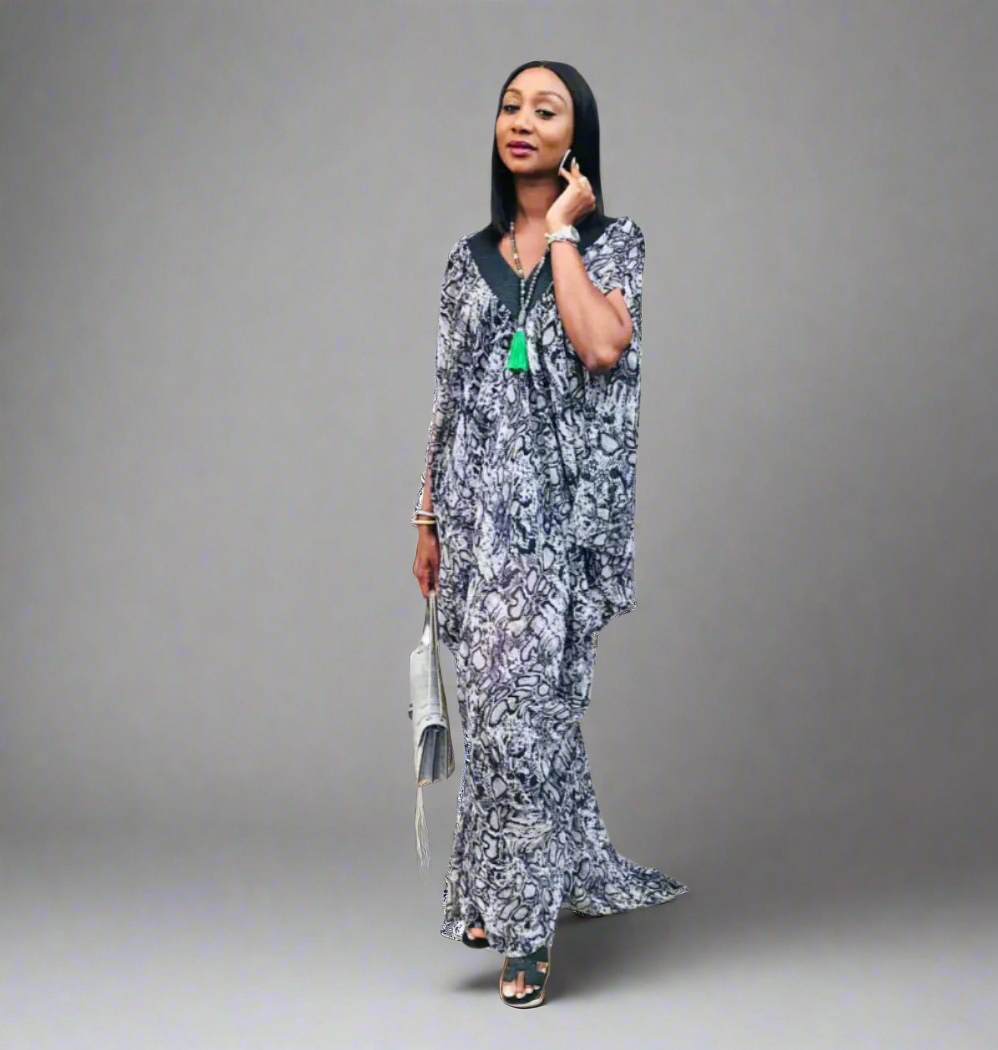 Silk Kaftan Evening Gown/maxi Dress - 064