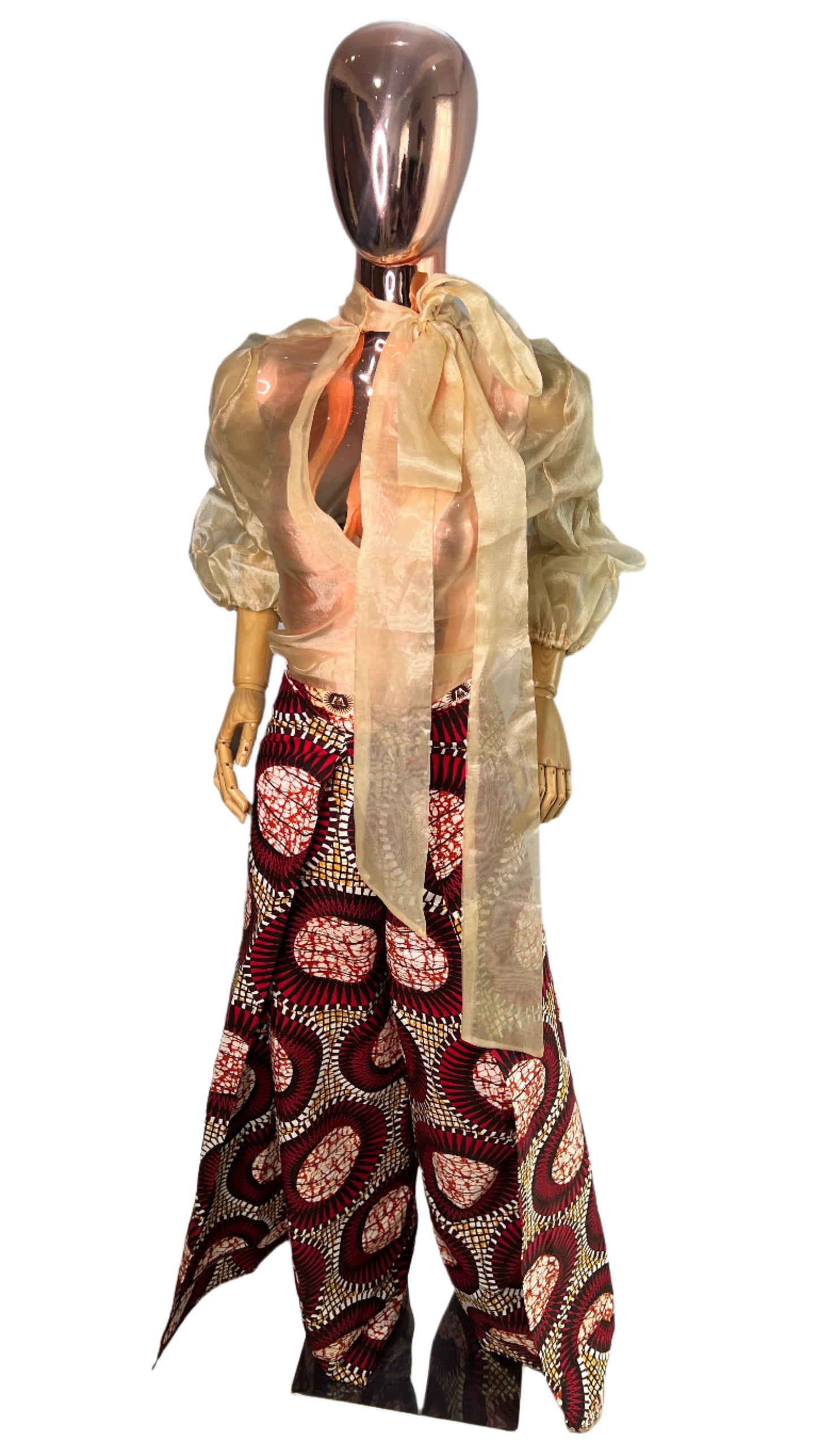 African Print Ankara Cotton Wrap Trouser Summer Party- 047 _ Tall Length