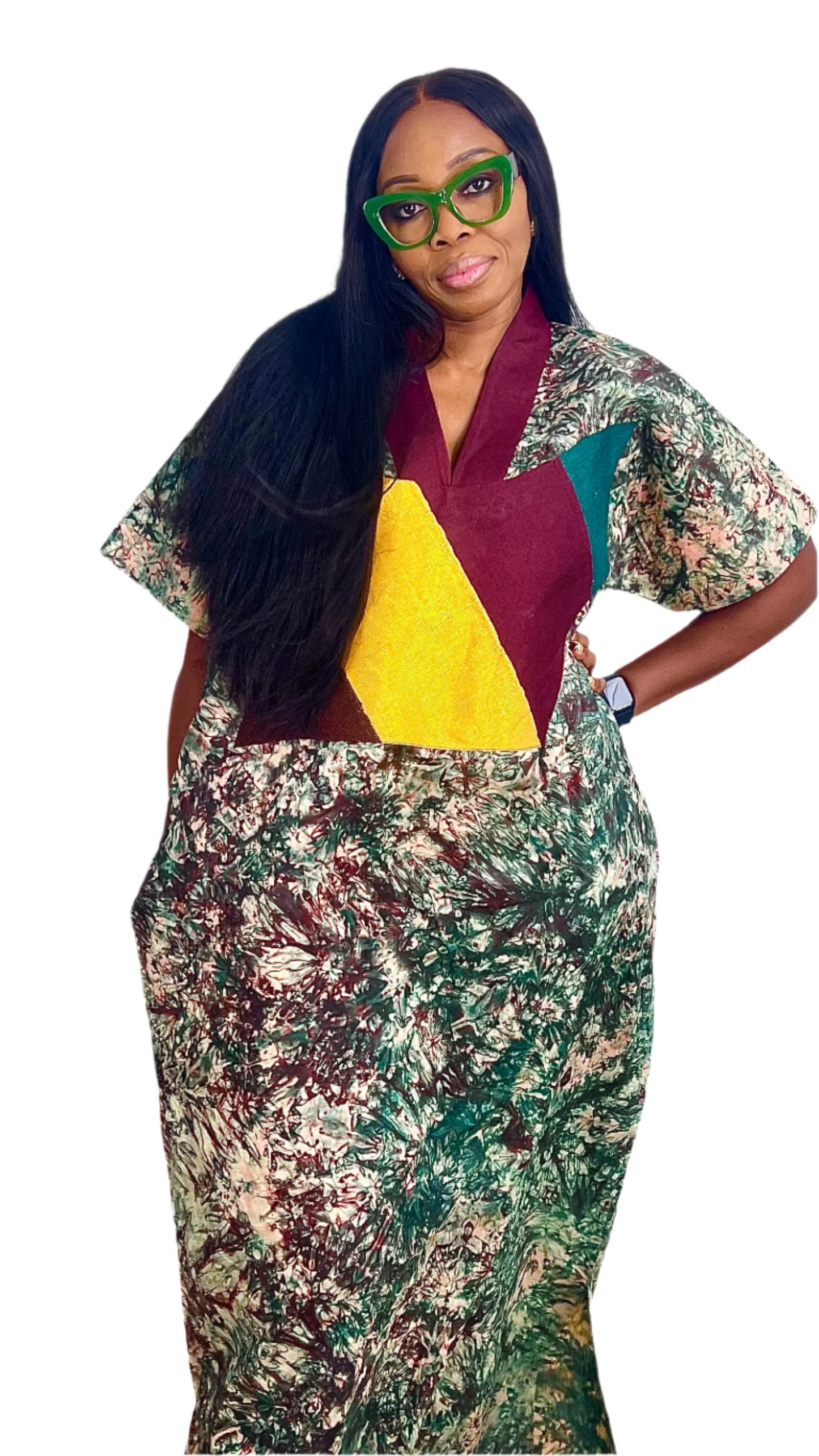 Adire Batik Tye Dye Cotton kaftan BouBou Caftan Summer Beach wear Evening wear maxi gown with slit - 039