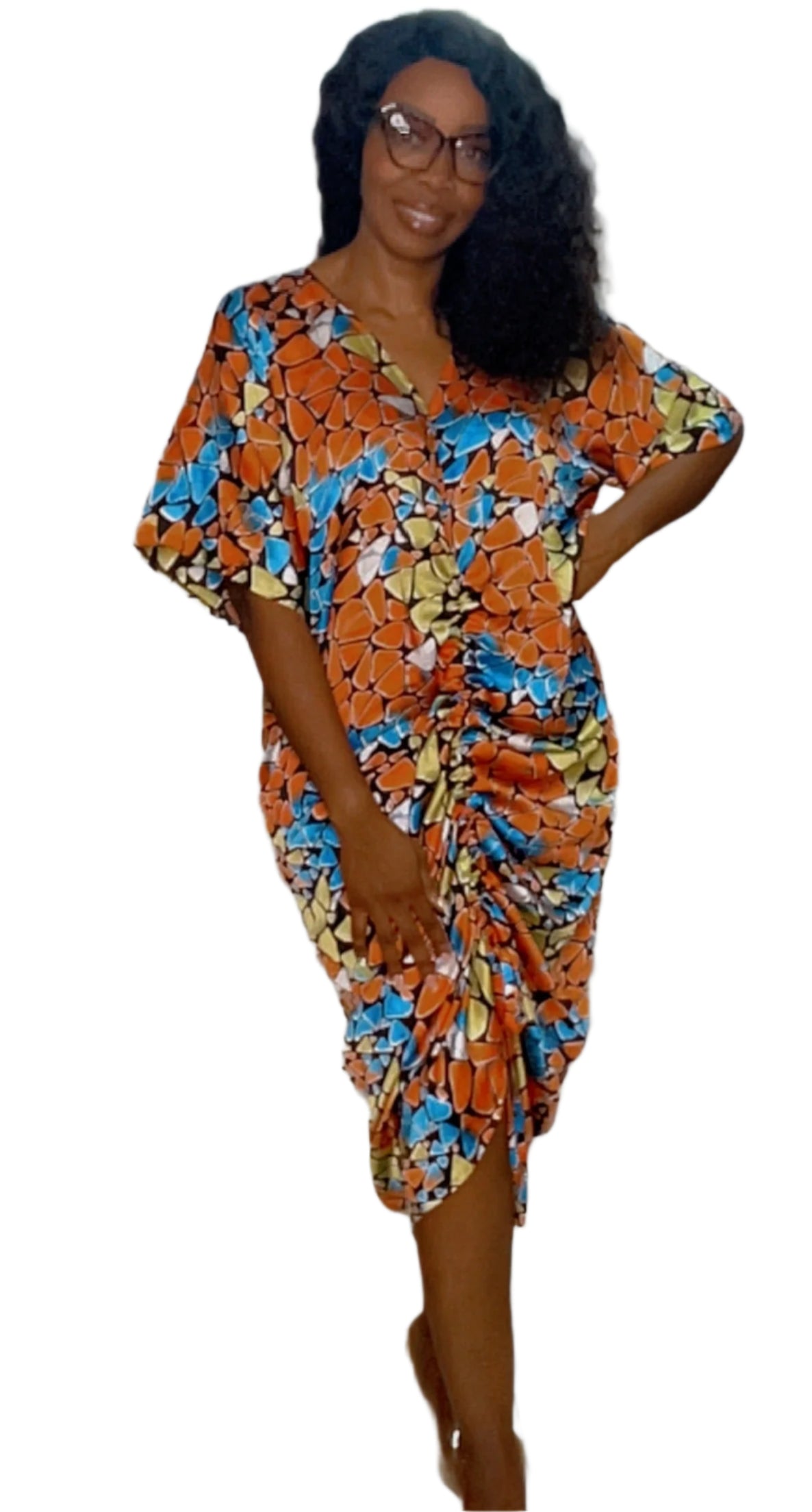 Eezzy Adire Silk Kaftan Maxi Dress - 001