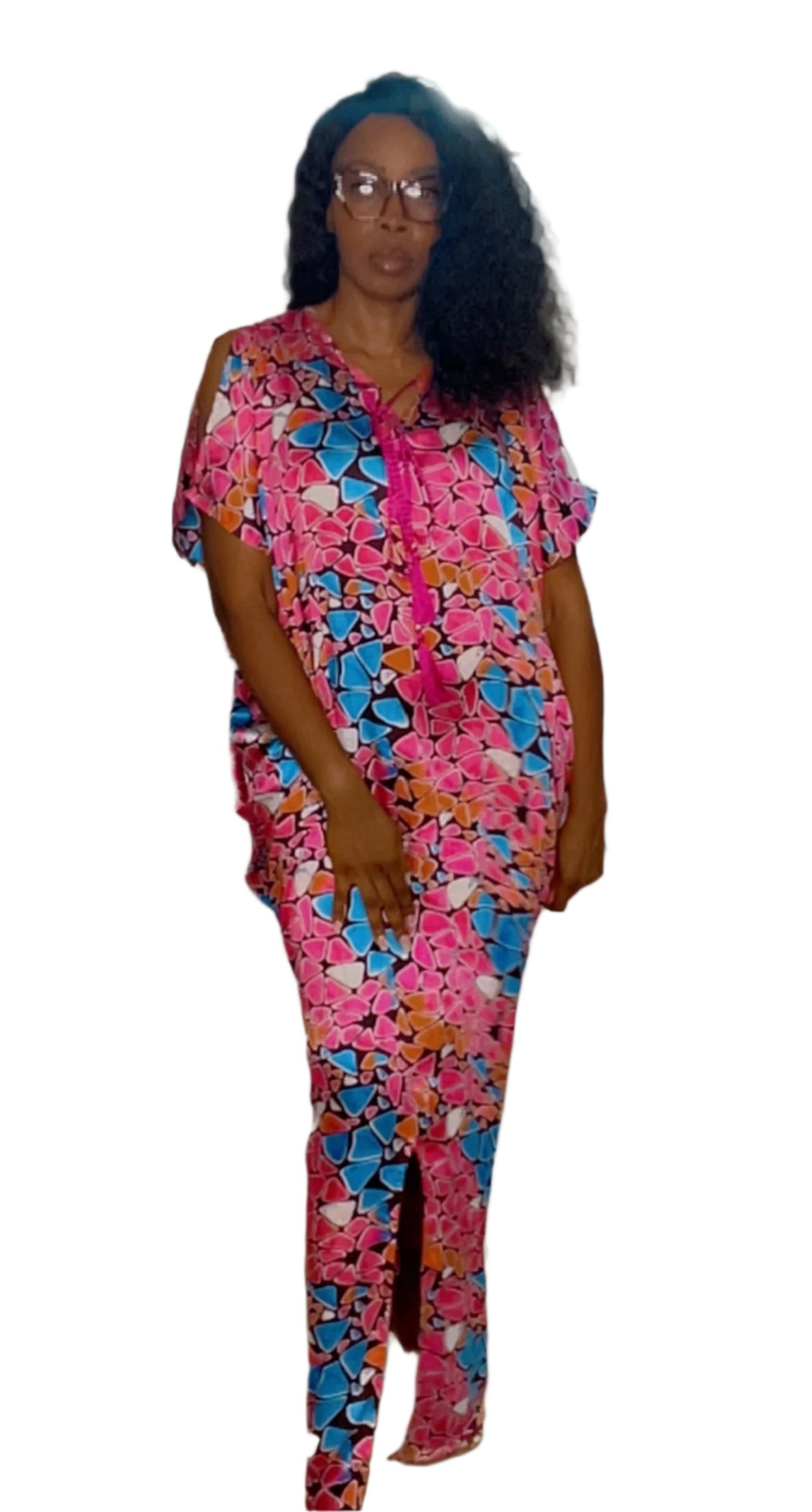 Eezzy Adire Silk Kaftan Maxi Dress - 001