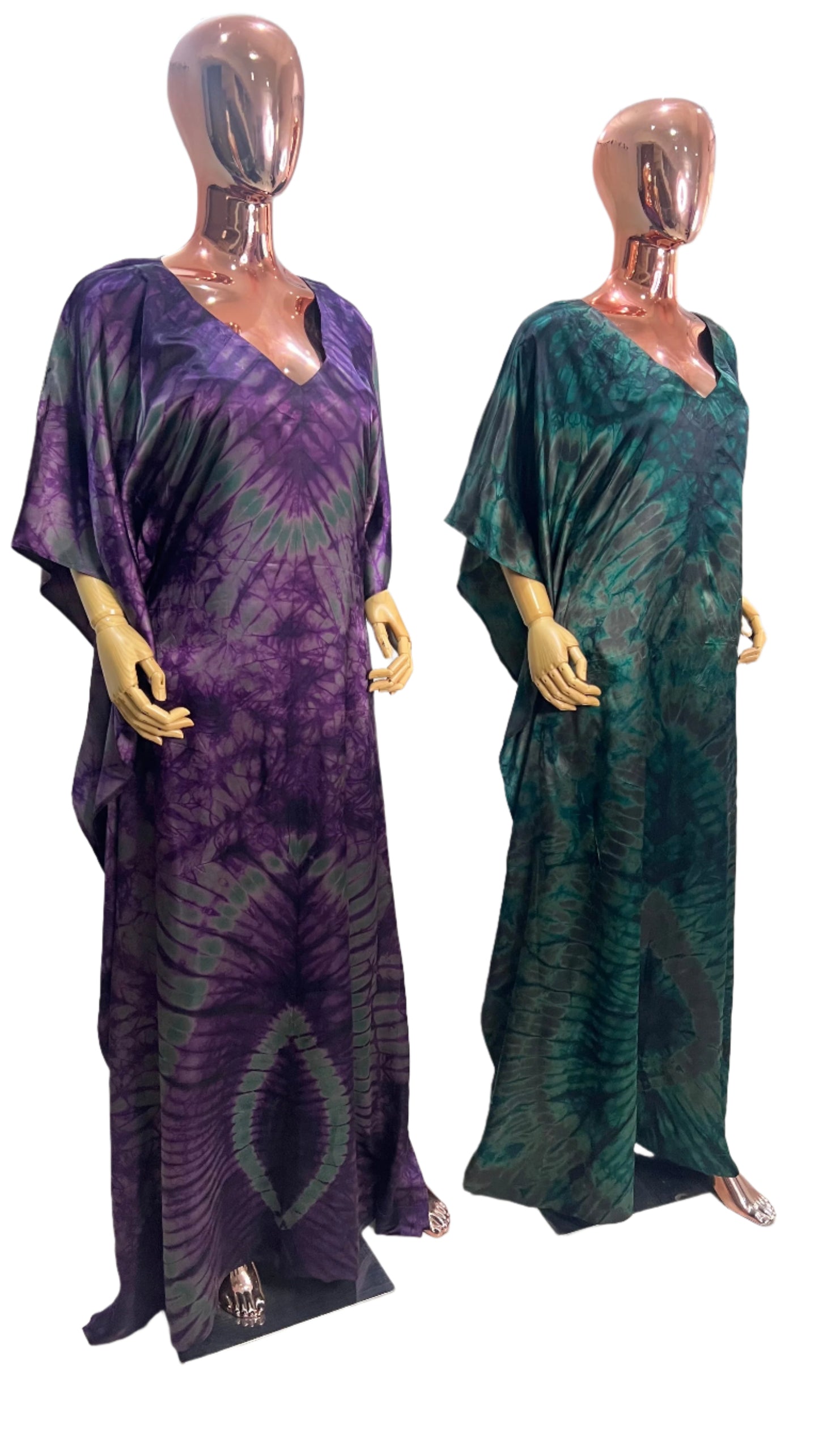 Eezzy Adire Silk Kaftan Maxi Dress - 028