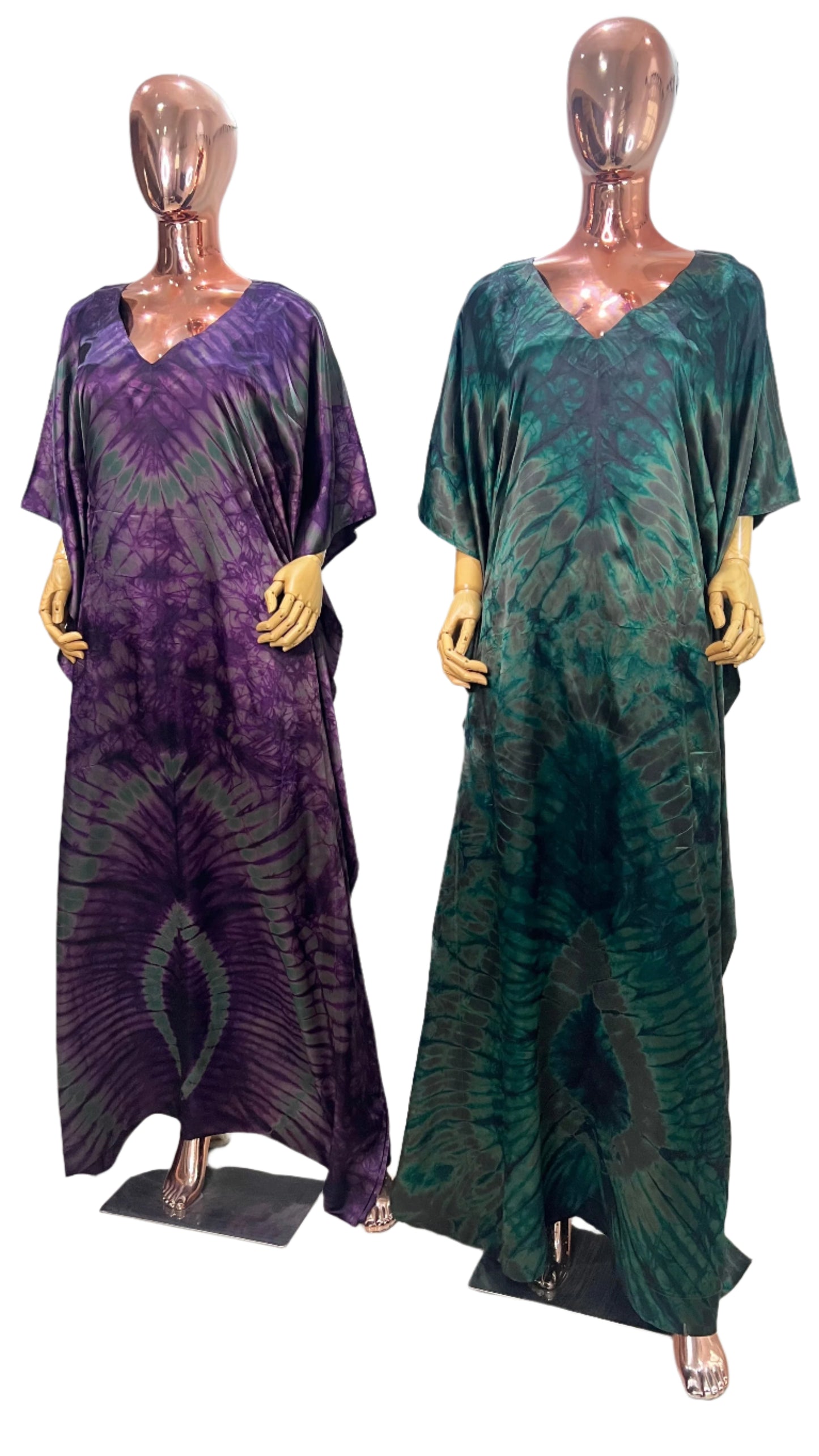 Eezzy Adire Silk Kaftan Maxi Dress - 028