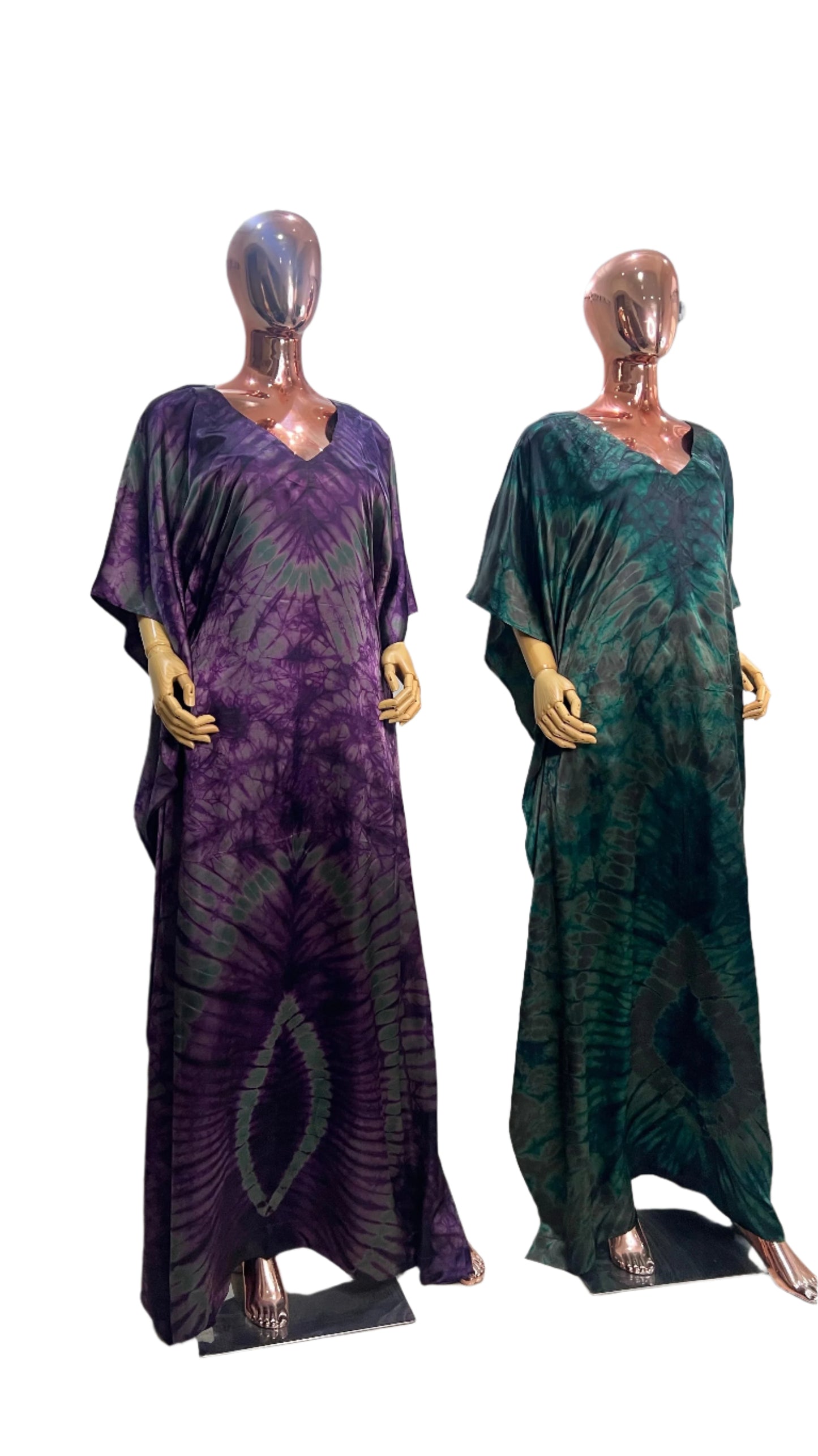 Eezzy Adire Silk Kaftan Maxi Dress - 028