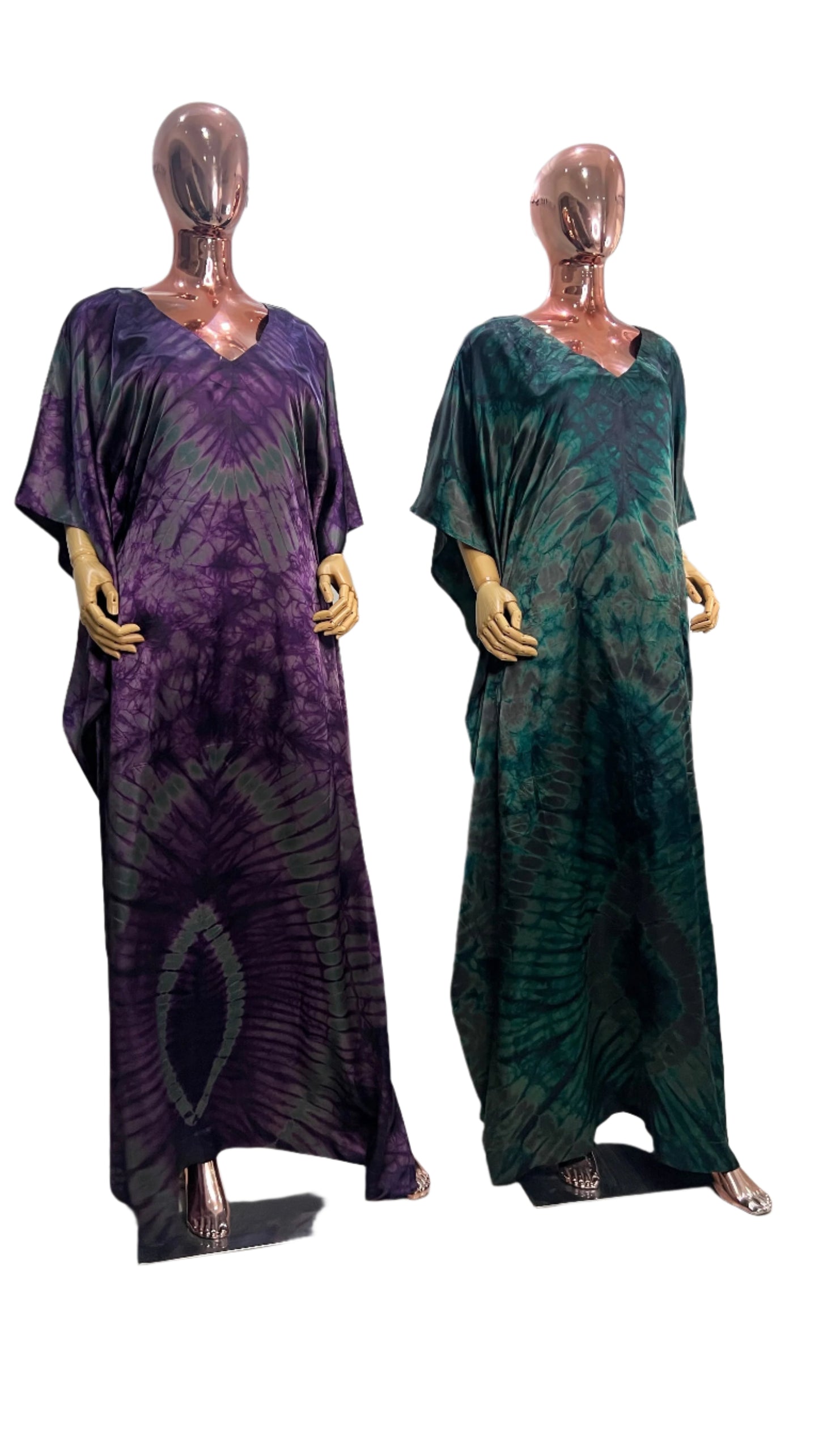 Eezzy Adire Silk Kaftan Maxi Dress - 028
