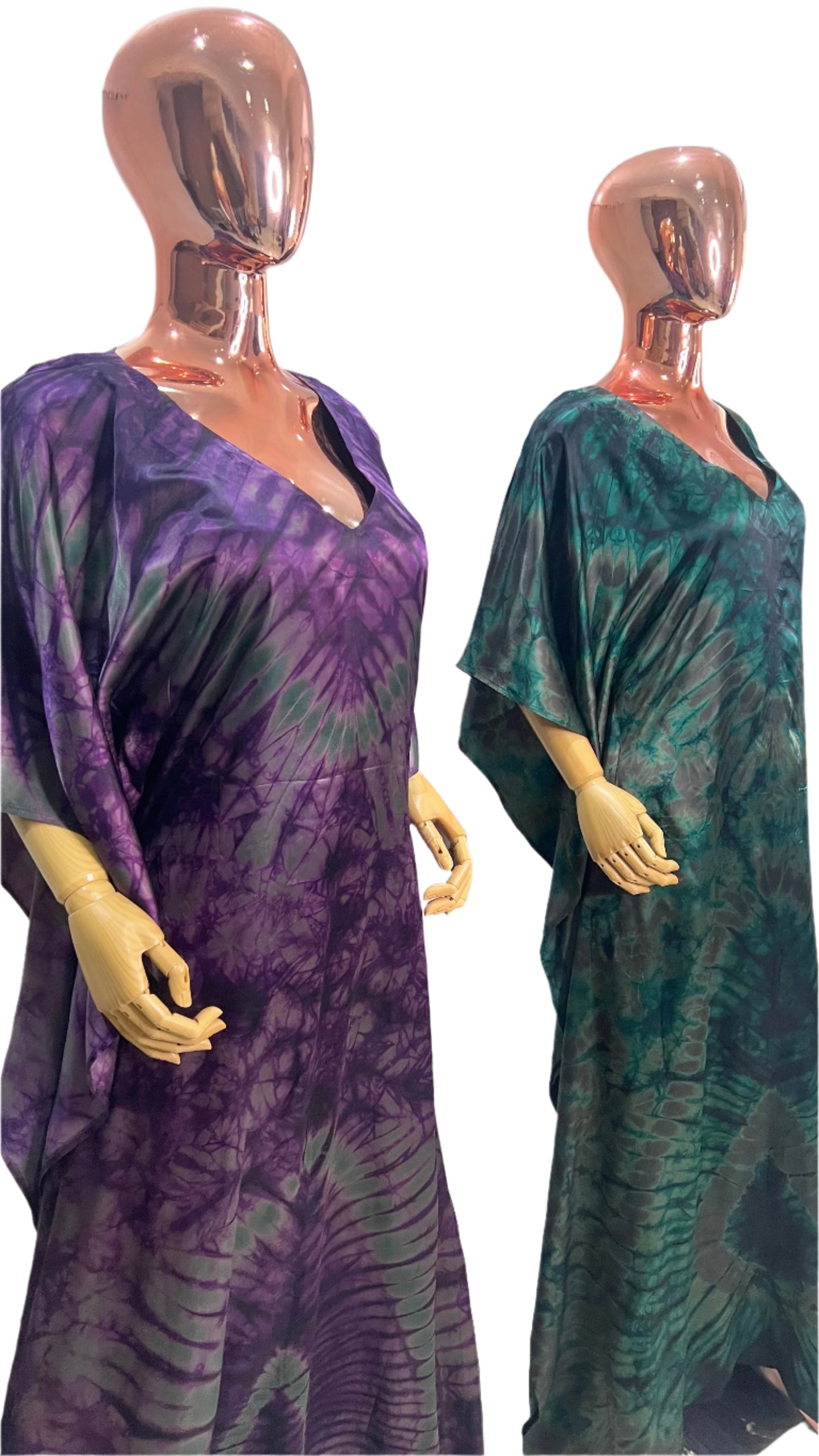 Eezzy Adire Silk Kaftan Maxi Dress - 028