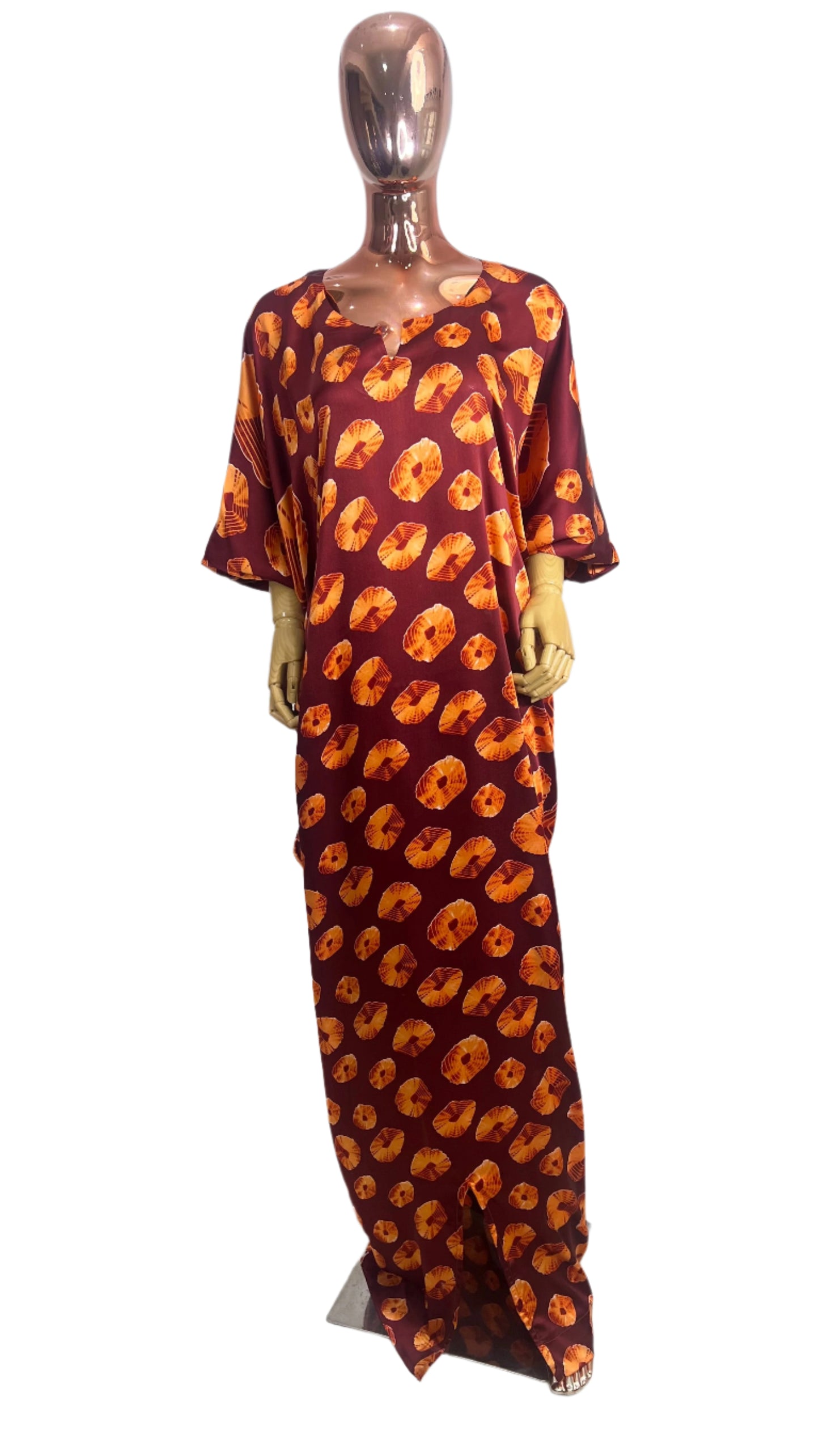 Eezzy Ankara Silk Kaftan Maxi Dress - 032