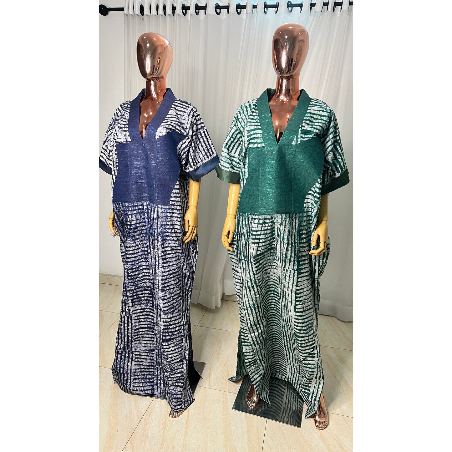 Adire/Batik Tye Dye Cotton kaftan/BouBou Kaftan/Caftan Shirt dress Summer/Beach wear Evening wear maxi/gown with slit