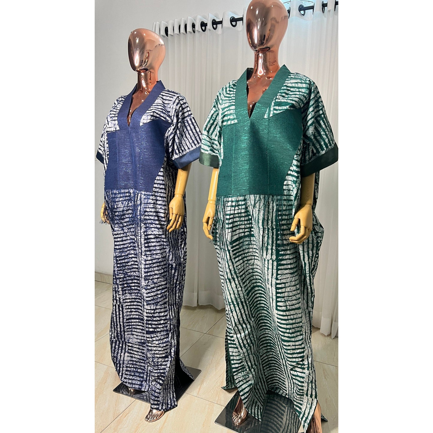 Adire/Batik Tye Dye Cotton kaftan/BouBou Kaftan/Caftan Shirt dress Summer/Beach wear Evening wear maxi/gown with slit
