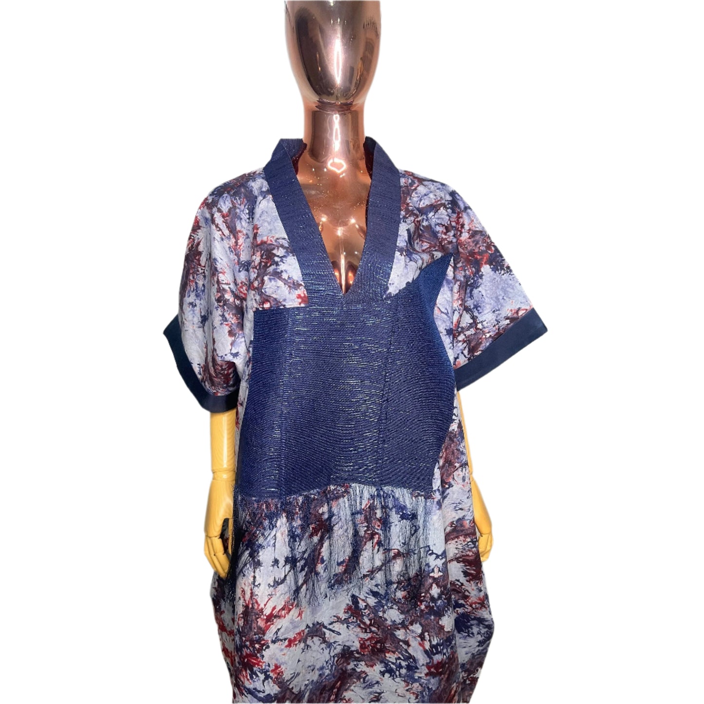 Adire/Batik Tye Dye Cotton kaftan/BouBou Kaftan/Caftan Shirt dress Summer/Beach wear Evening wear maxi/gown with slit