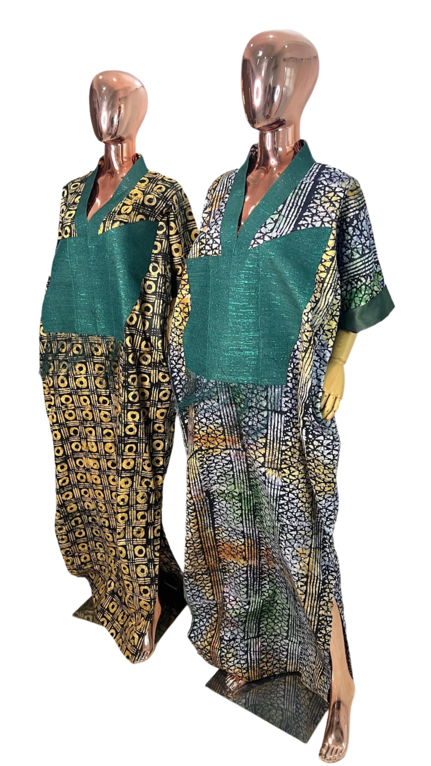 Adire/Batik Tye Dye Brocade kaftan/BouBou Kaftan/Caftan Shirt dress Summer/Beach wear Evening wear maxi/gown with slit